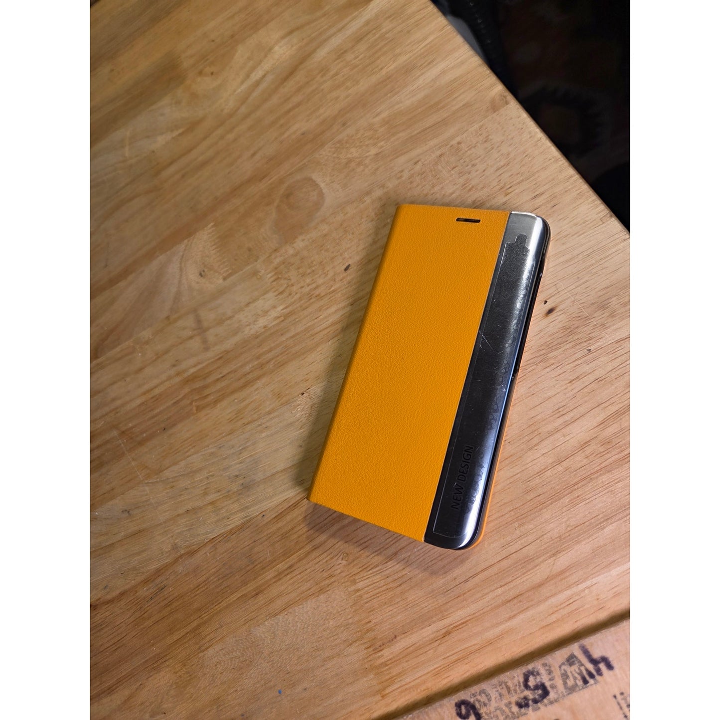 Samsung Galaxy S25 Case Stand Full Protection Thin Magnetic PU Leather Yellow