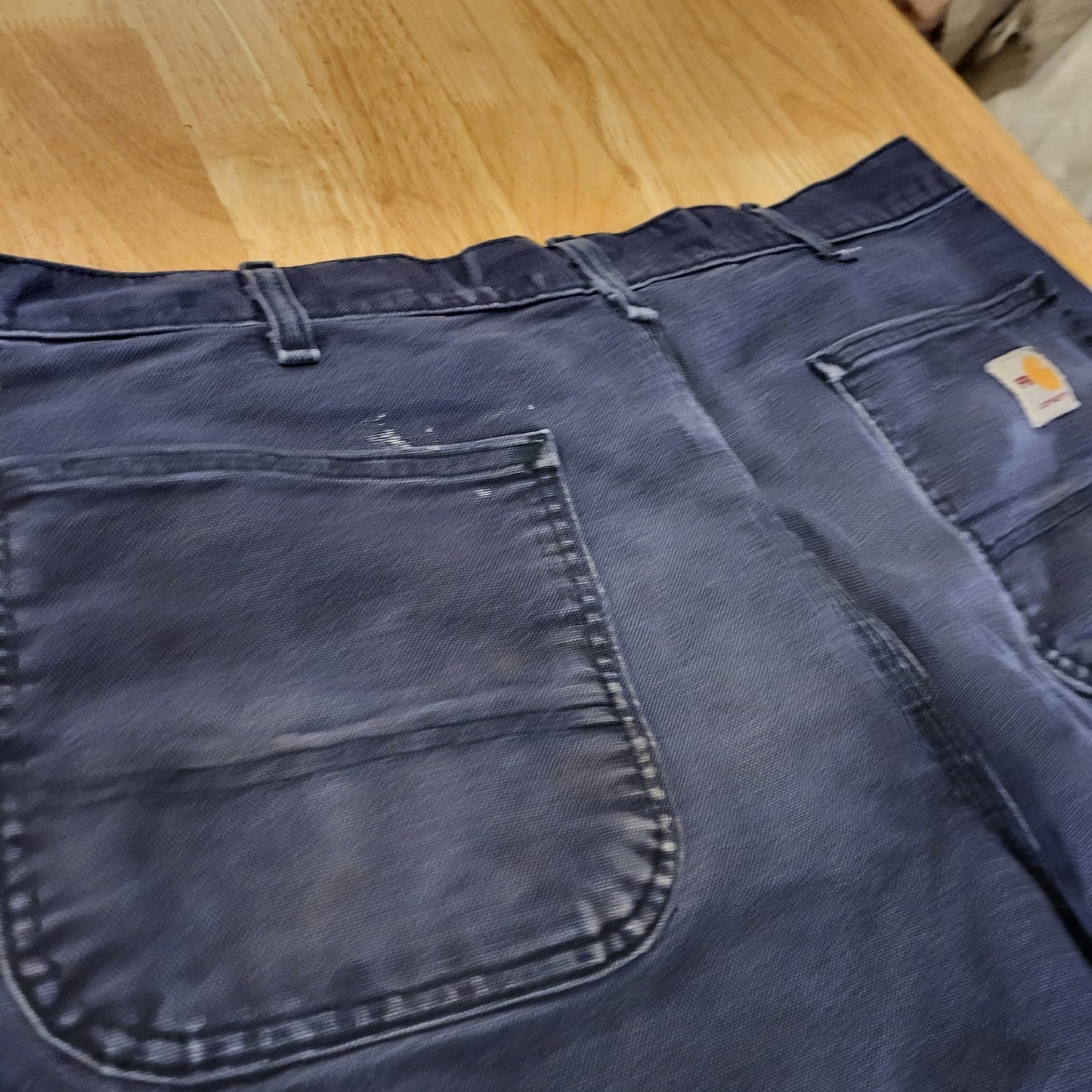 Carhartt Cat 2 2112 Fire Resistant Blue Work Pants 34x32 Lived In Distressing