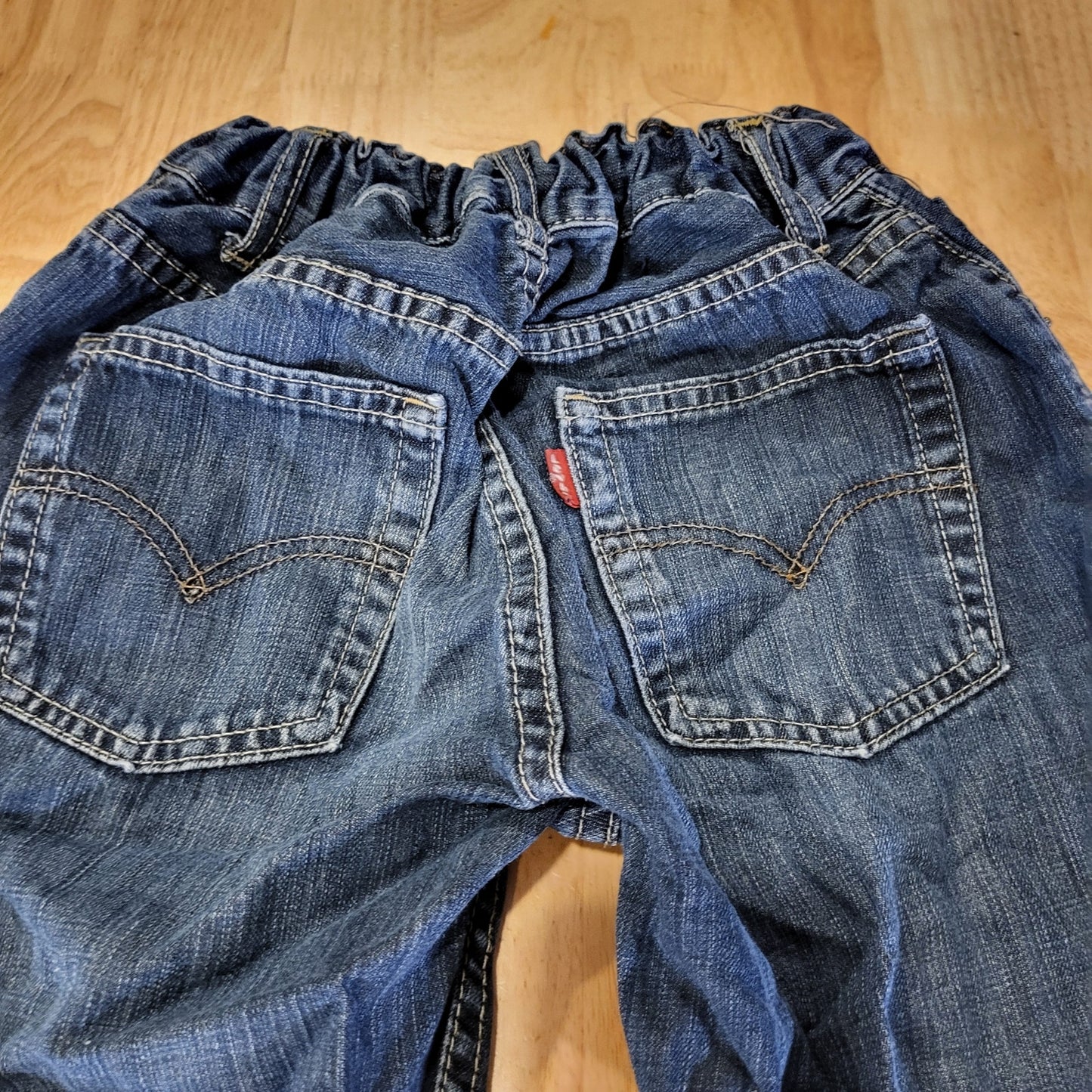 Levi's 505 Kids Jeans Size 12 Regular Adjustable Waist Medium Dark Wash