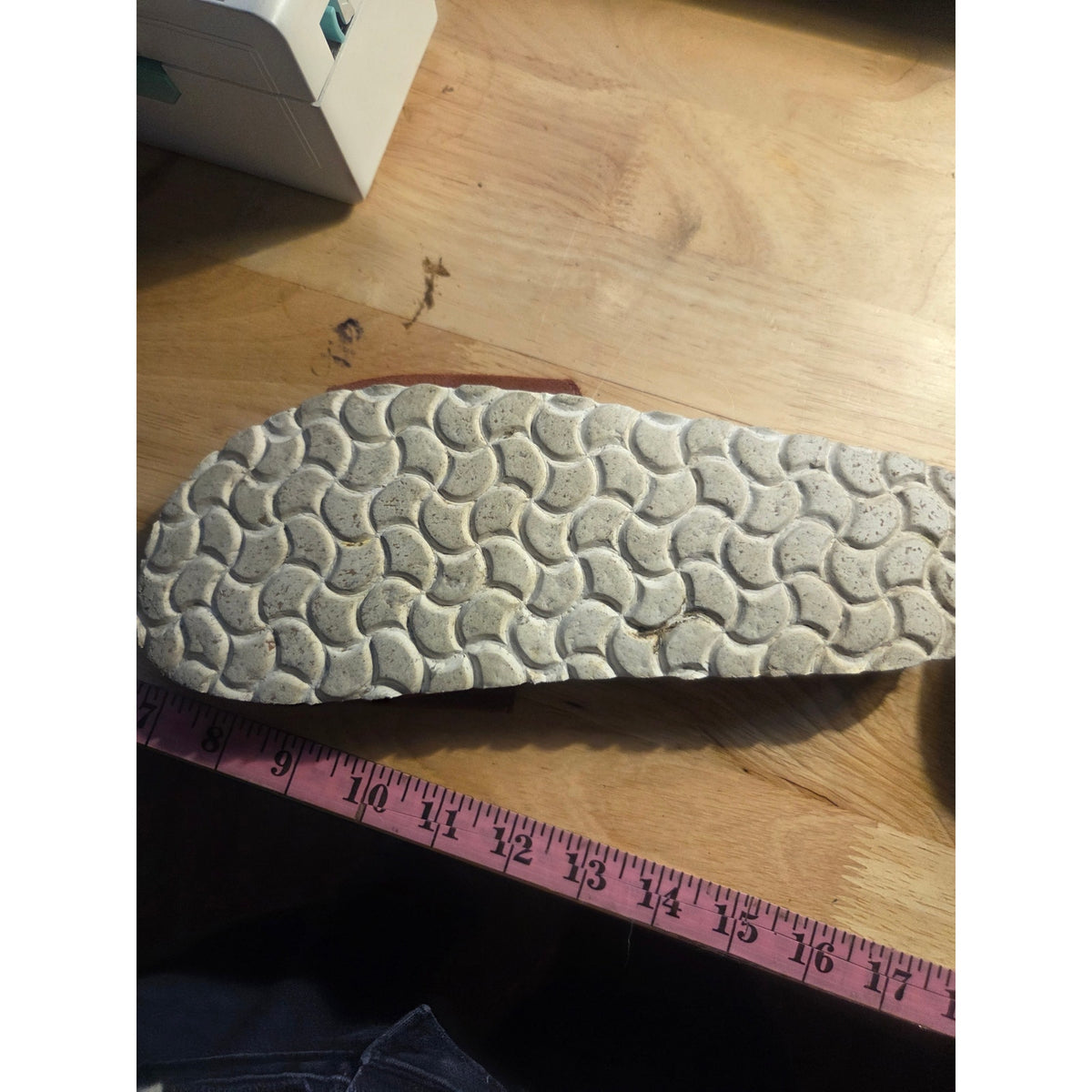 Biostep size 9 and 1/2 brown suede cork sole sandals white sole