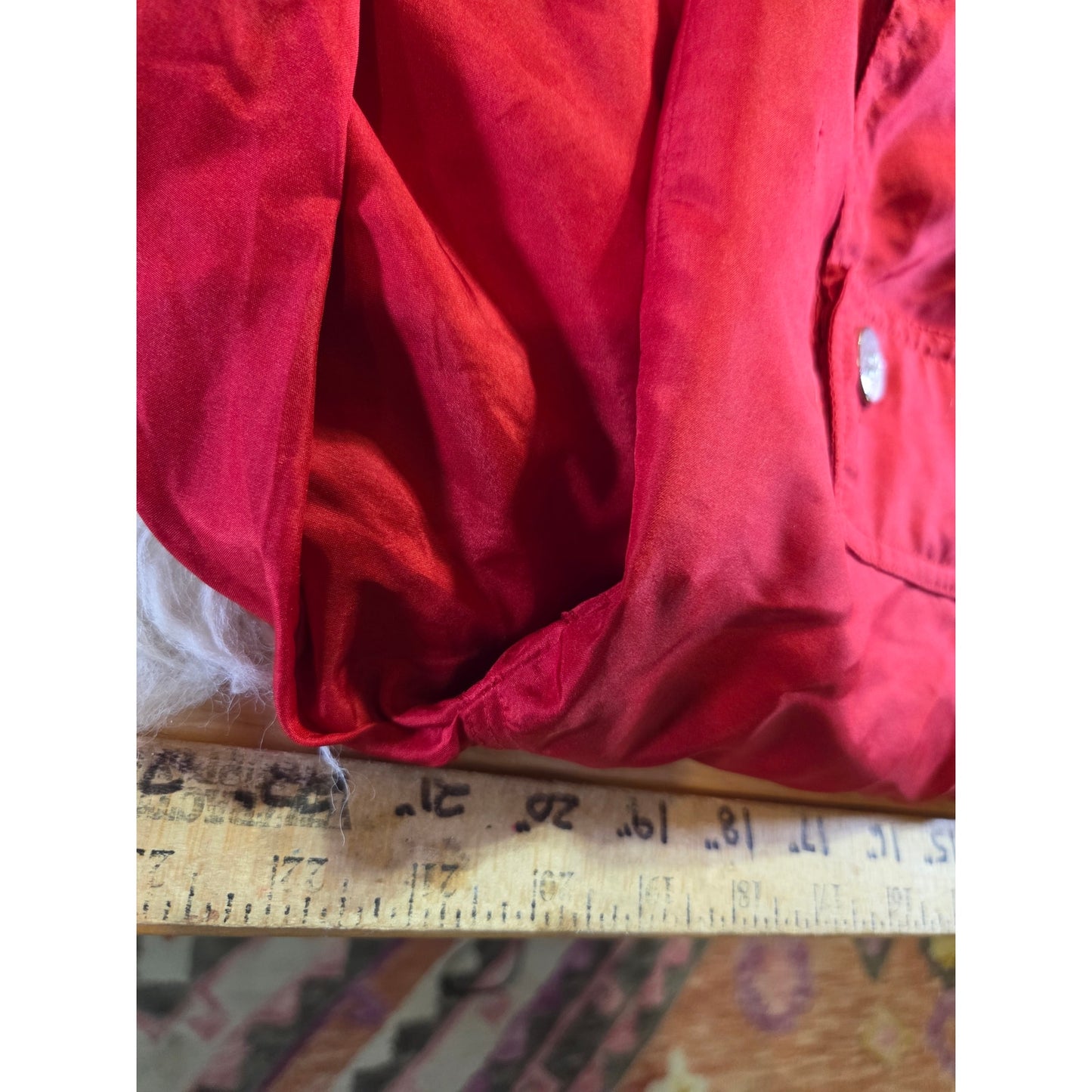 Vintage Silk Saint John's Bay SILK red Wind Breaker waffle Heather cuff P Small