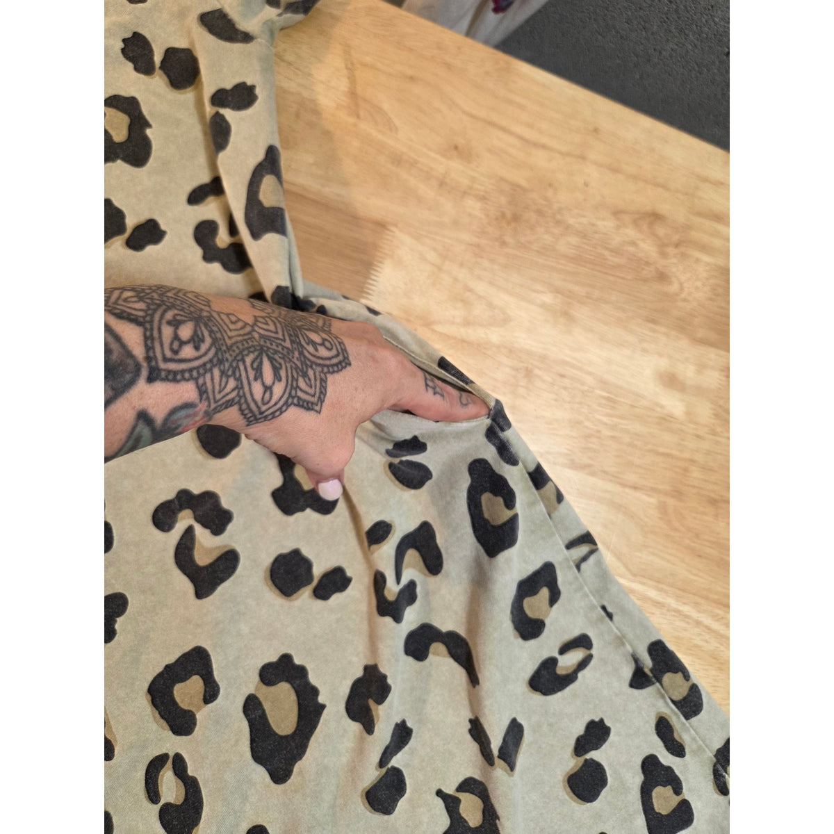 Easel 3x oversized t-shirt dress jersey knit leopard print animal cotton