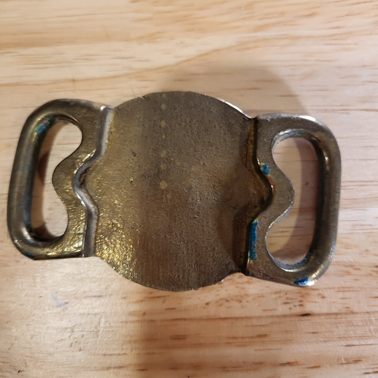 Vintage Antique Trench Art Military Belt Buckle Leather Army 34