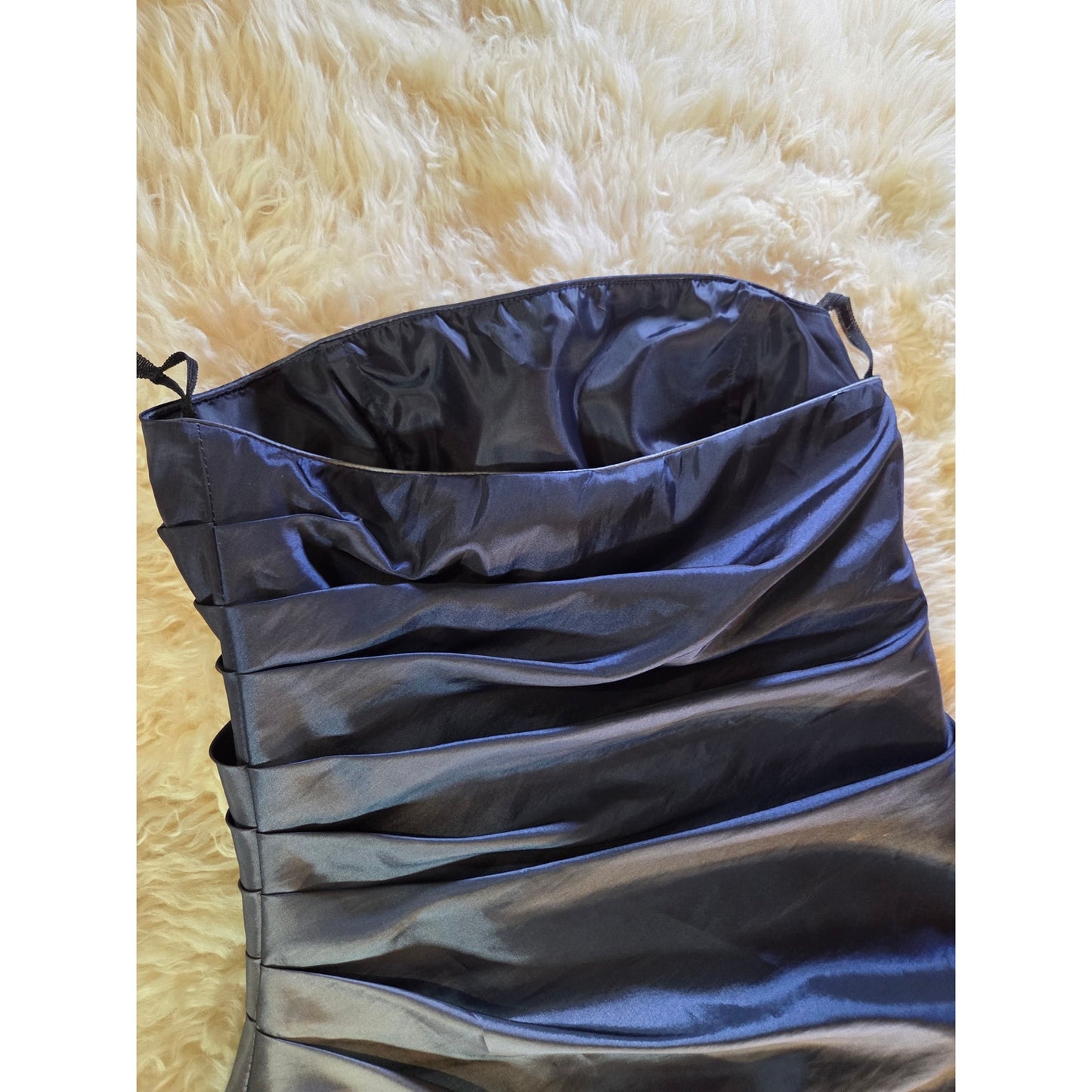 Onyx Nite blue metallic ombre gathered sleeveless tube dress Mini size 12