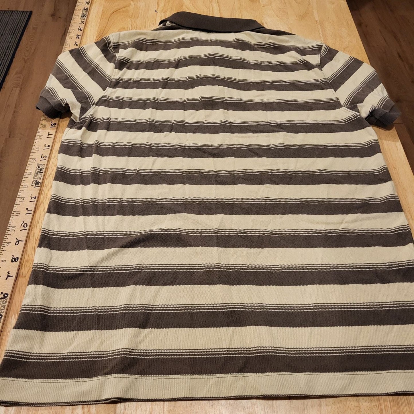 Large knit Banana Republic Polo brown and beige stripes 22" pit to pit