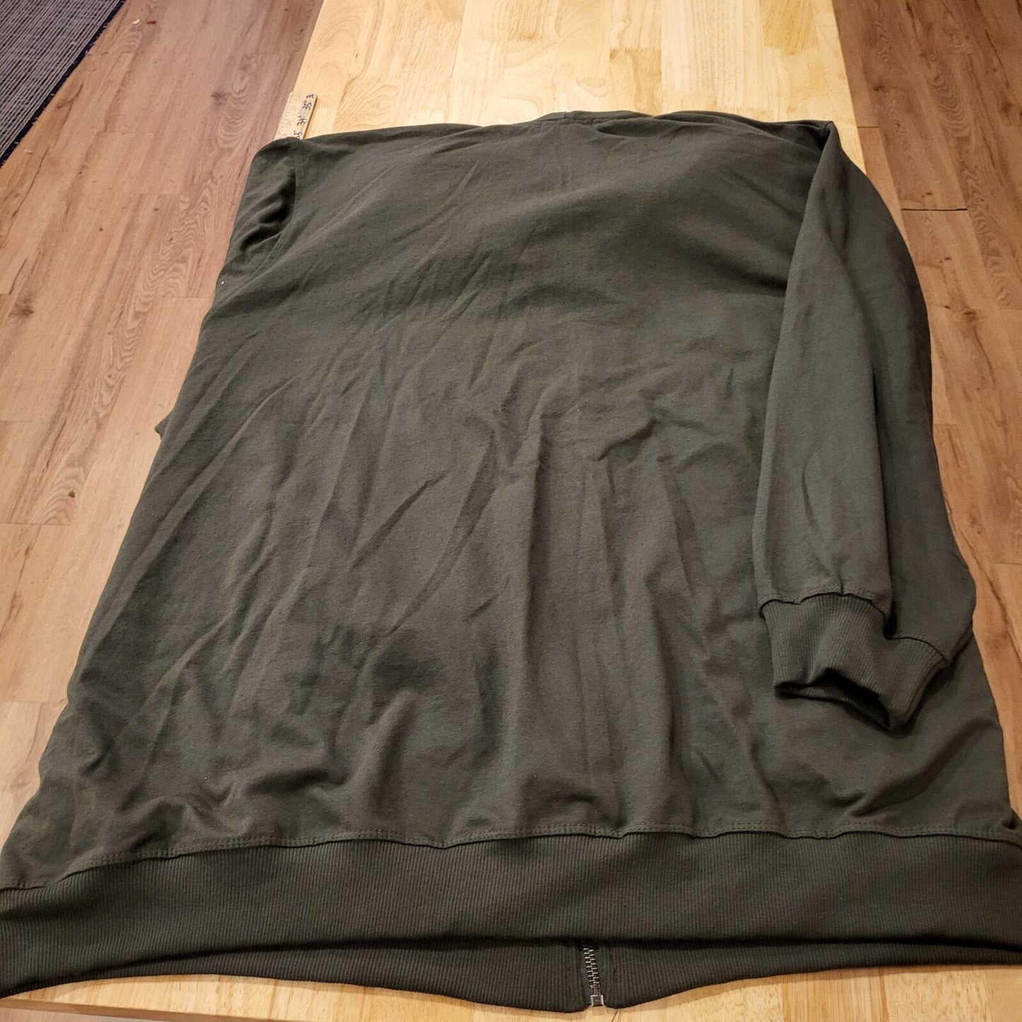 Ellos Hunter Green 3X Long Zip Front Hoodie Super Soft & Stretchy 34" Pit to Pit