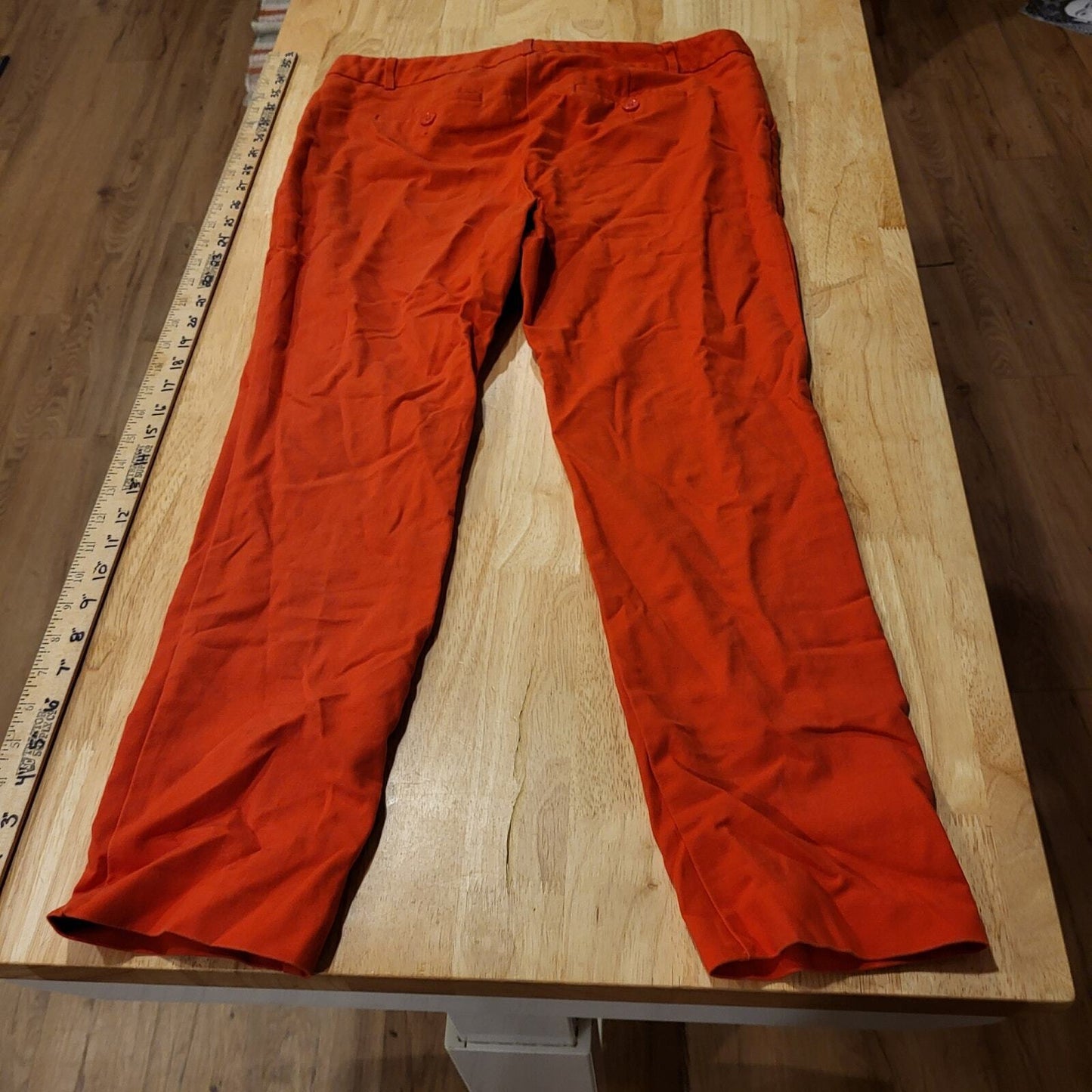 Van Heusen Studio Stretch Cotton Blend Red Trousers 25" Inseam Straight Leg