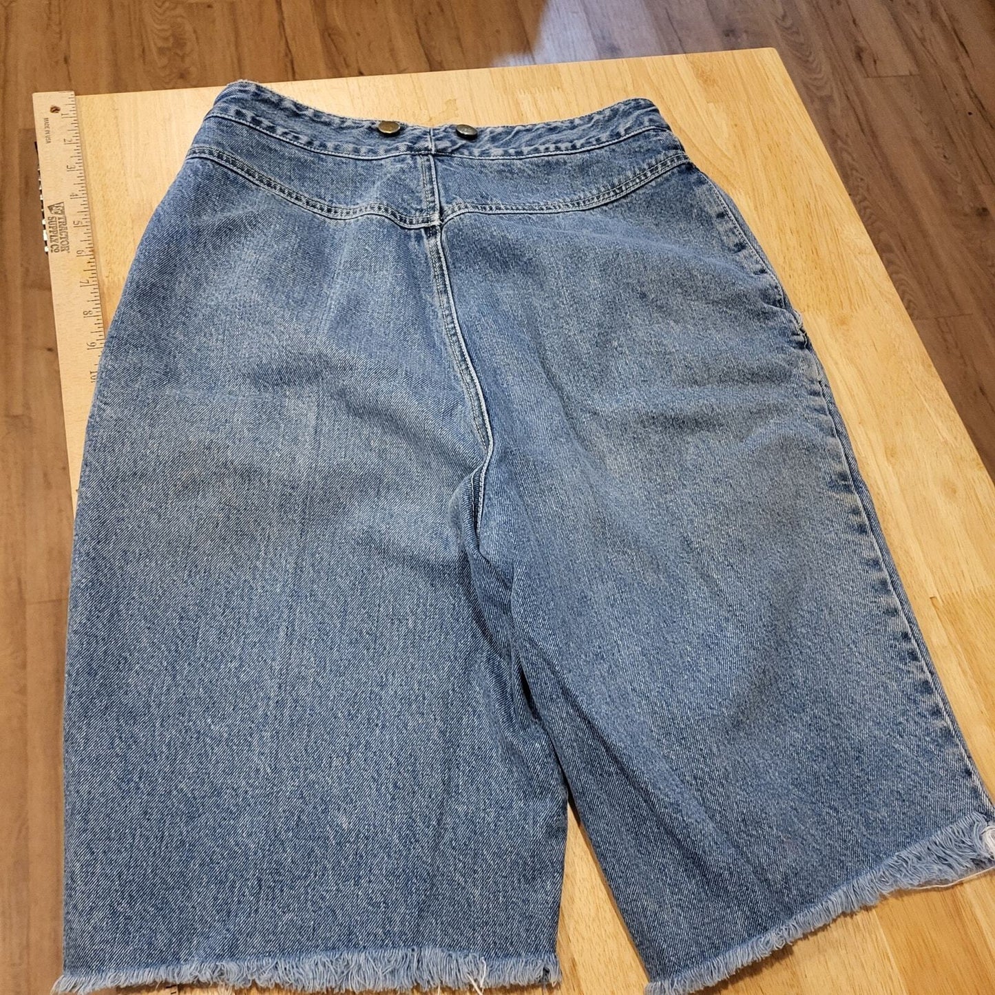 Vintage Fabrizio Sportwear 90's Denim Yoke Jean Shorts Cutoff Suspender Button