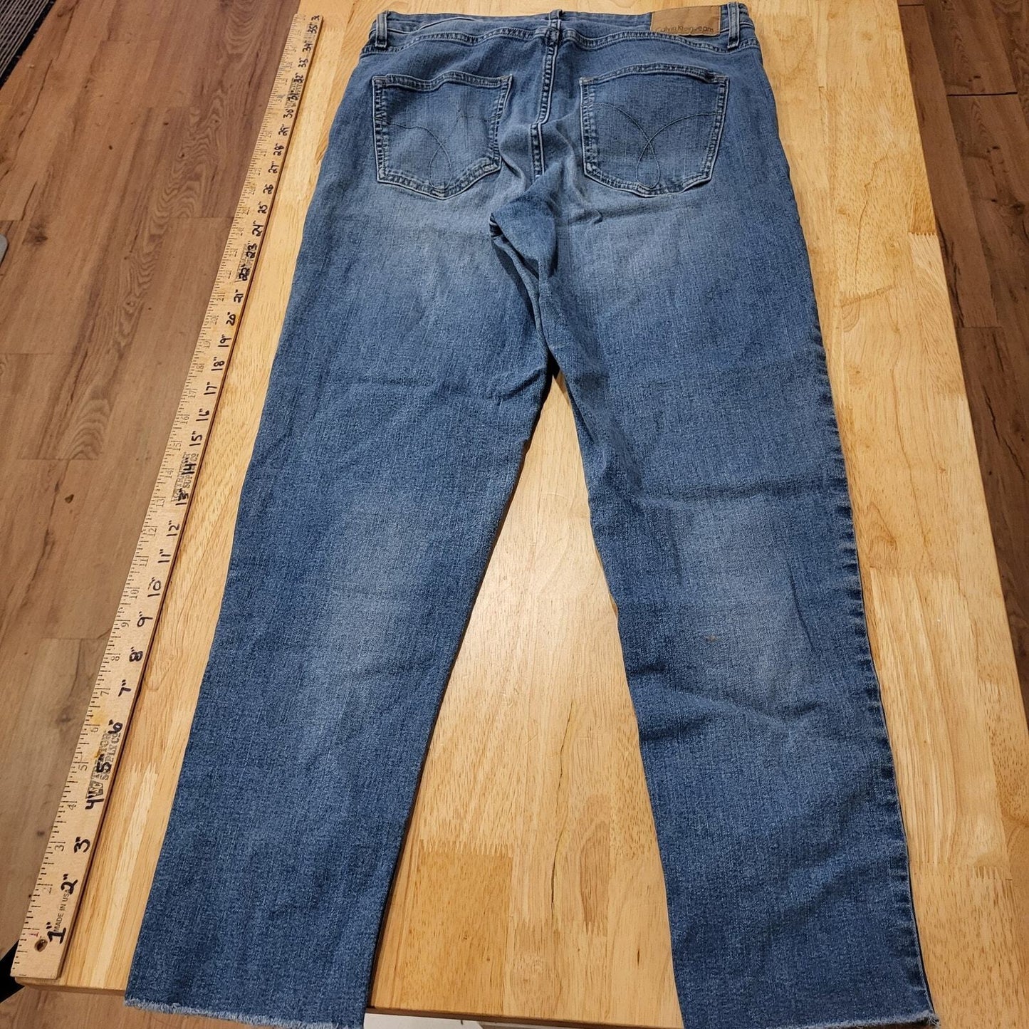 Calvin Cropped Skinny Stretch Denim Jeans 10 Hi Waist 26" Inseam