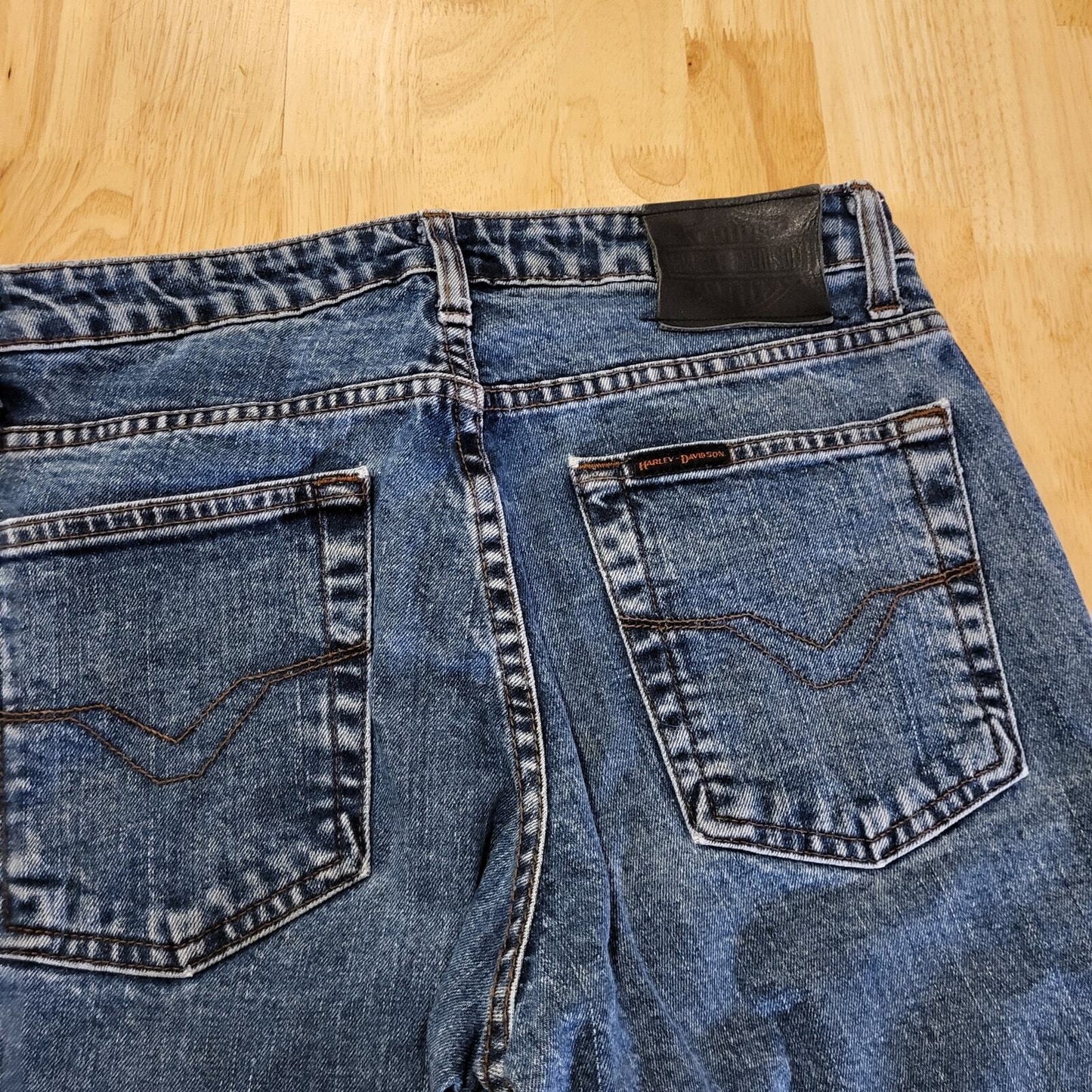 Harley Davidson Size 8 Boot Cut Medium Wash & Weight Denim Jeans