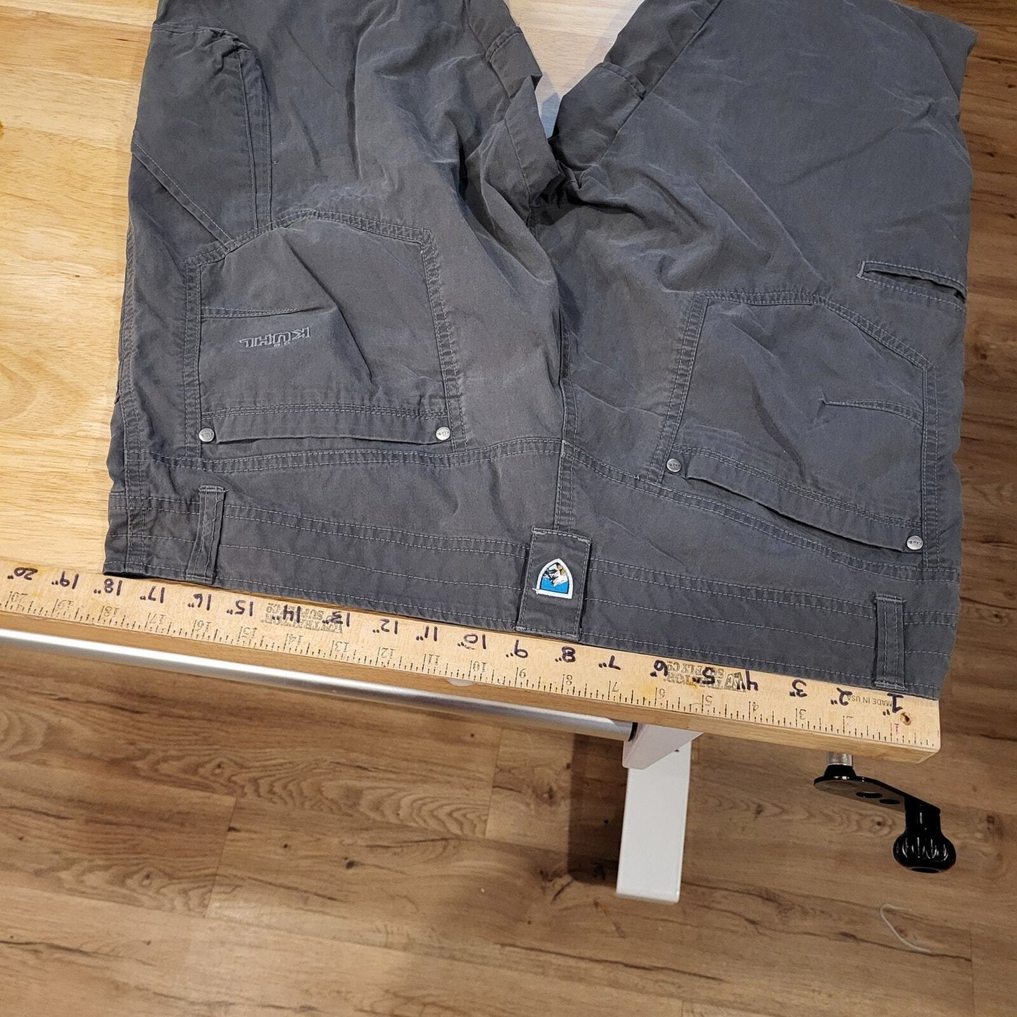Kuhl Radikal Men's Charcoal Pants Pocket Knee Detail (Some Wear & Staining)