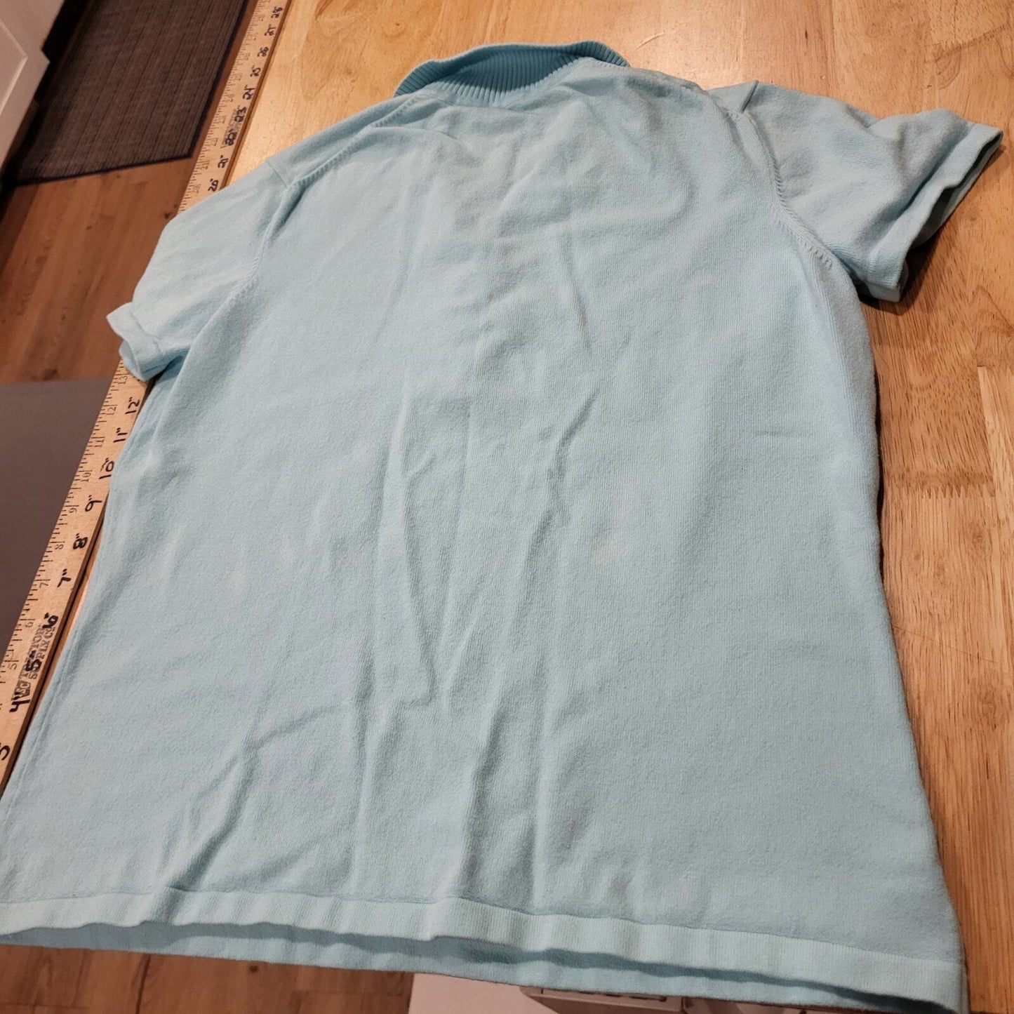 Lilly Pulitzer Cotton Blend Medium Blue Golf Polo Knit Collared Short Sleeve