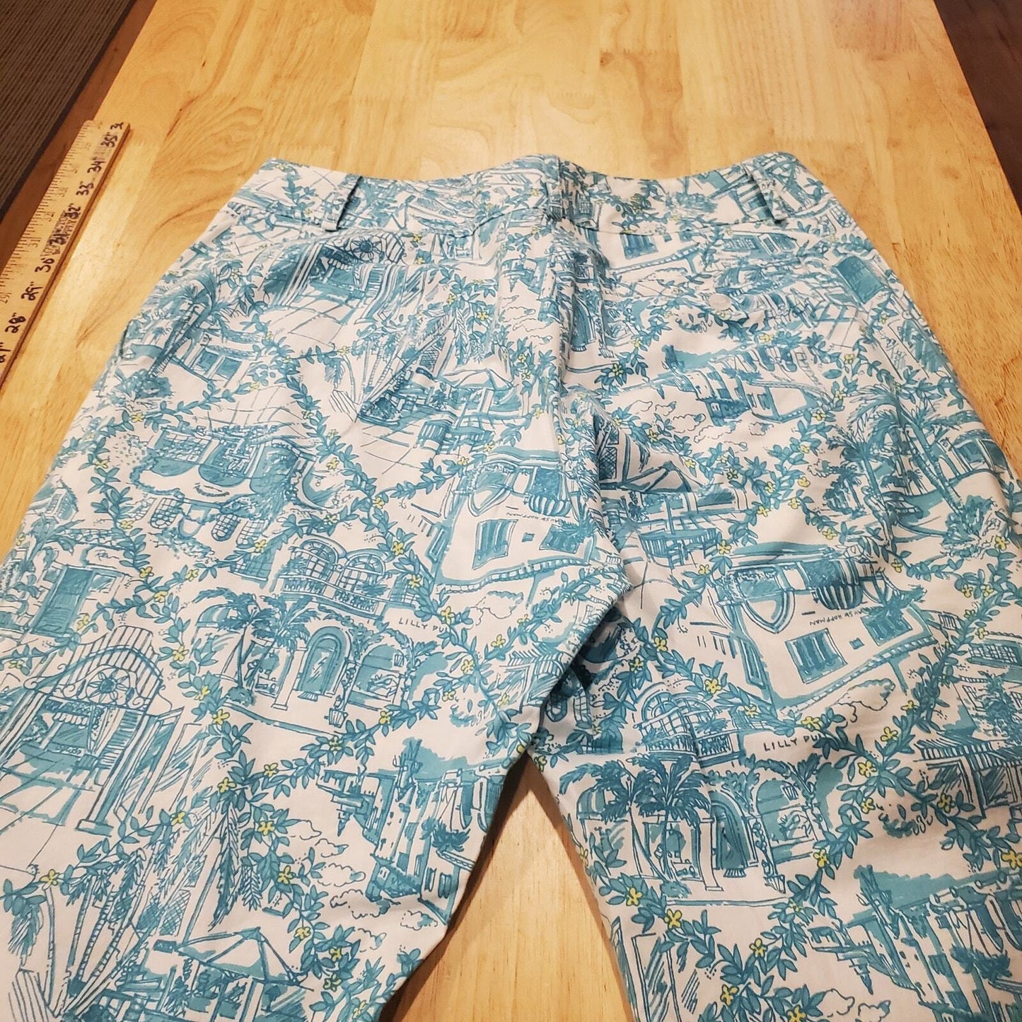 Lilly Pulitzer Blue Toile Golf Pants Ankle Size 4