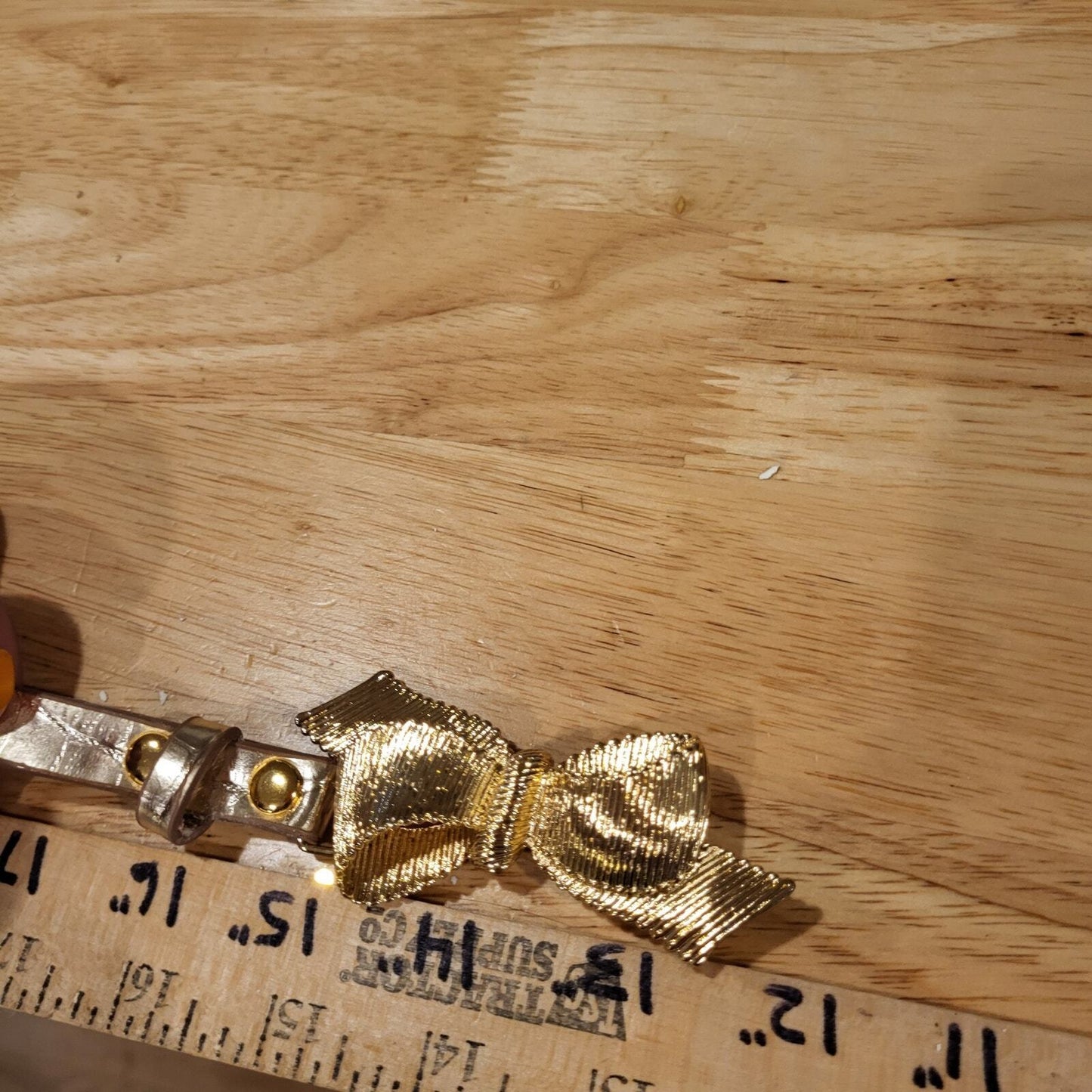 36" Gold Bow Skinny Belt 2" Bow 1/2" wide Lilly Pulitzer