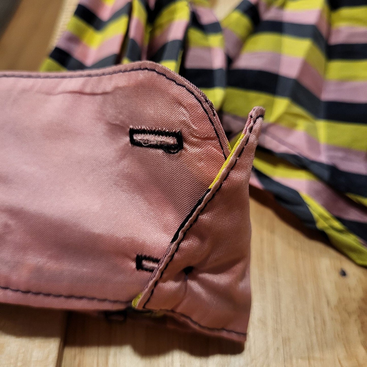 Beluva Pink & Green Plaid Crepe Button Down Collared Top Cuff Colorful 18" P2P