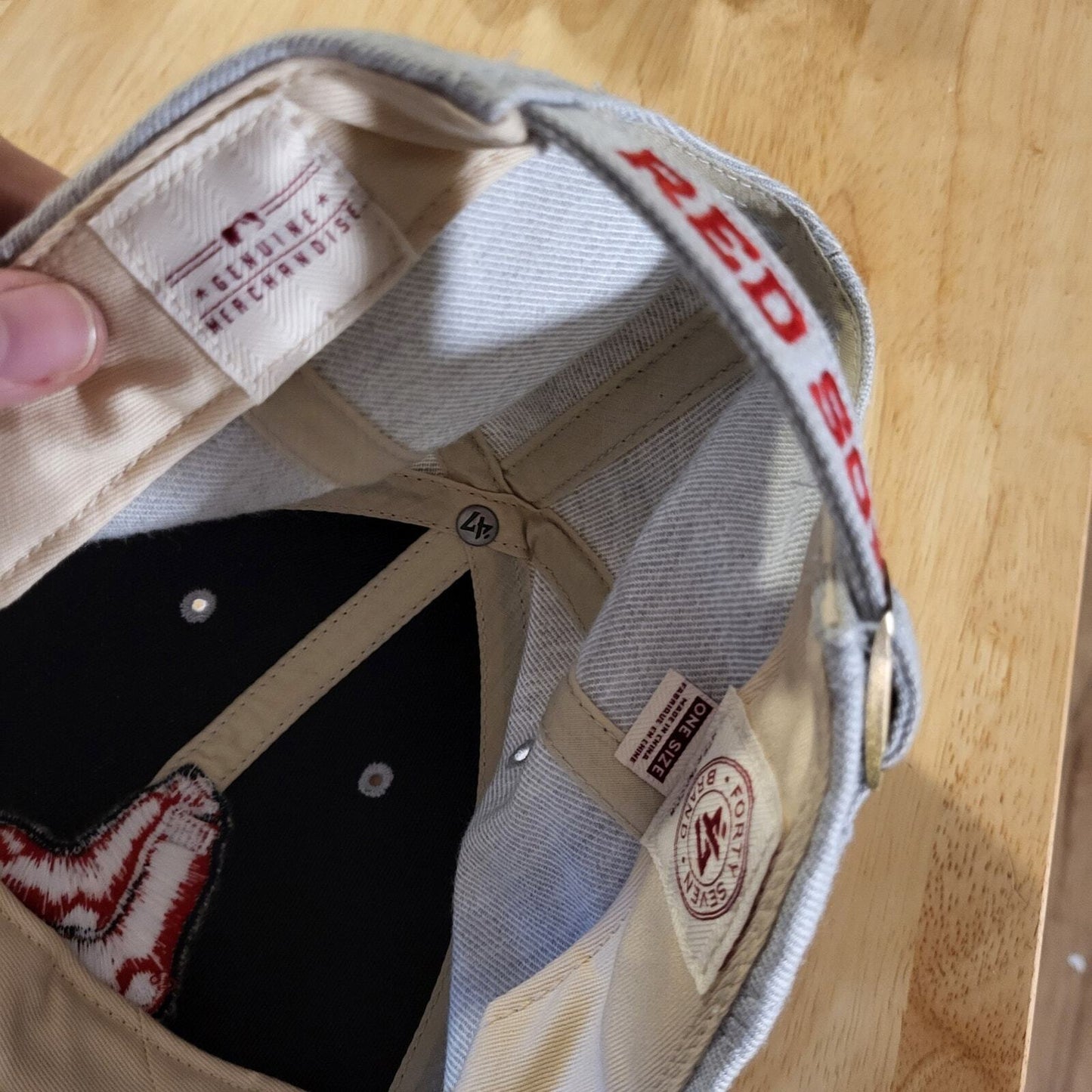 '47 Brand Boston Red Sox Buckle Adjustable Gray & Red Baseball Hat Very Clean