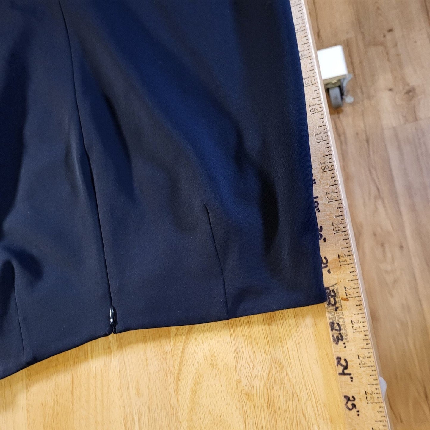 Doncaster Navy Blue Pencil Skirt Gold Circle Metal Detail 10