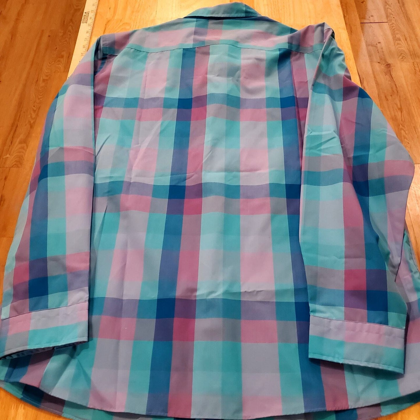 Cam Newton Made XXL Purple Turquoise Plaid Button Down Non-iron