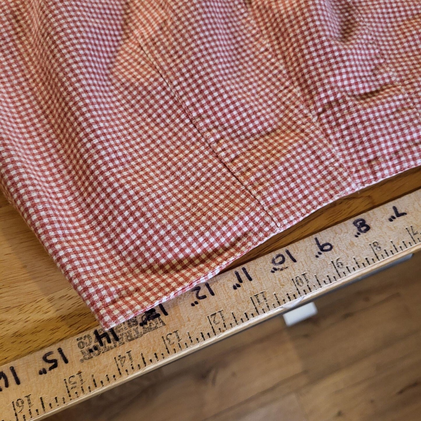 Vanilla Red Gingham Cotton Stretch Cigarette Pants 44 Zip Ankle Straight