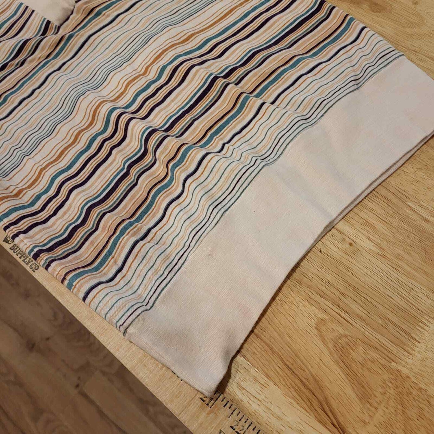 Vintage Pastel & Neutral Striped Collared Cap Sleeve Knit Top Button