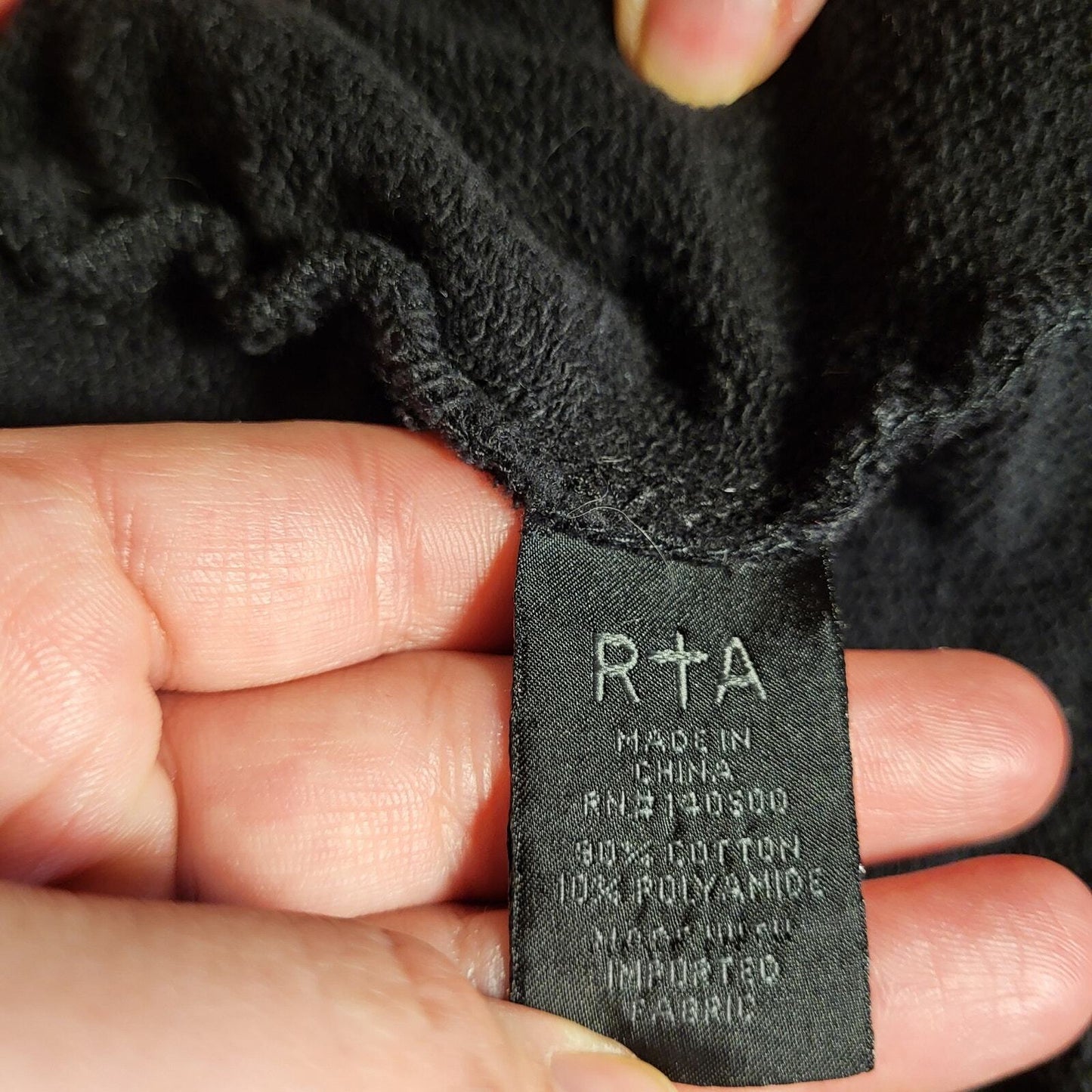 RTA Velvet Burnout Black Leopard Cropped Hoodie Cotton Large