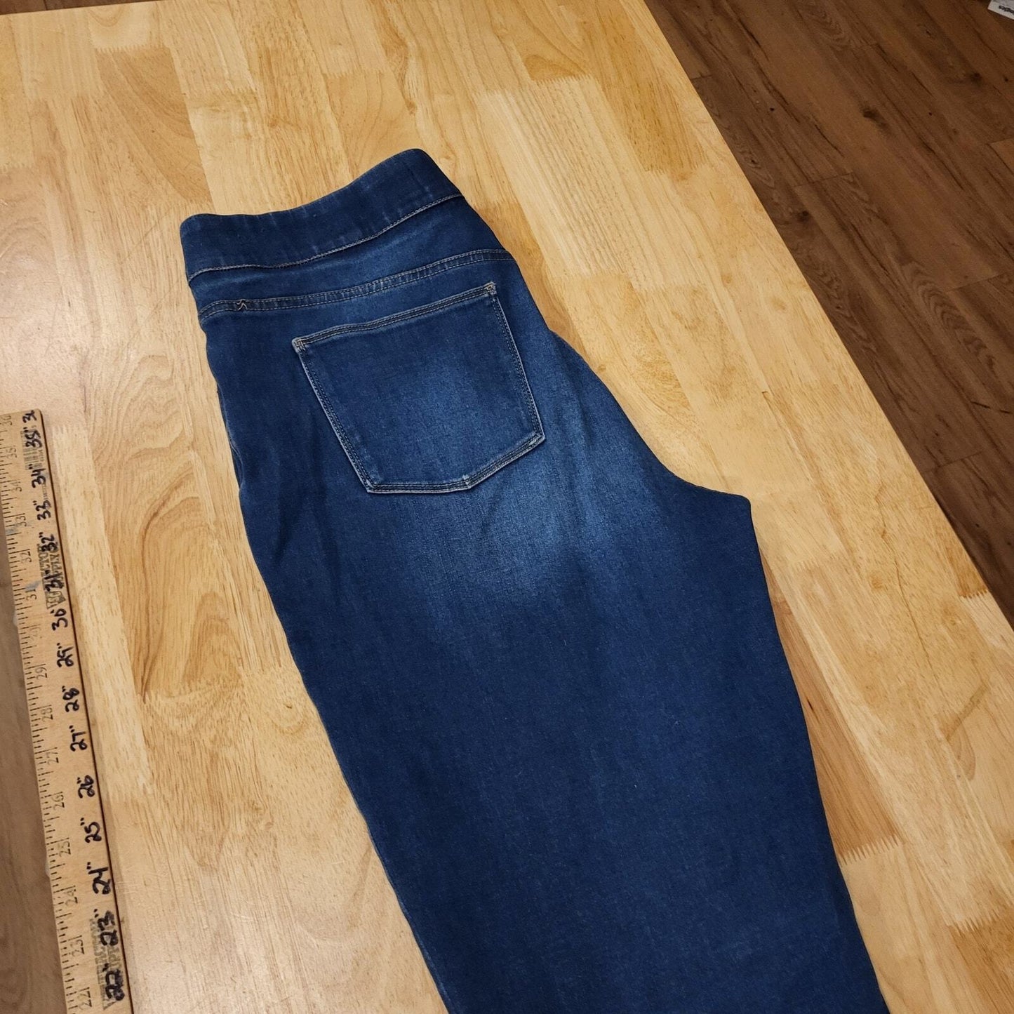 Soft Surroundings Large Denim Comfort Waist Stretch Straight Leg Jeans