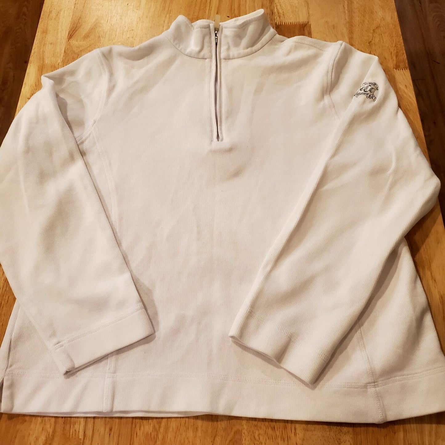 Cutter & Buck Large White 1/4 Zip Pullover Sweatshirt White Golf Highlands NC Lg