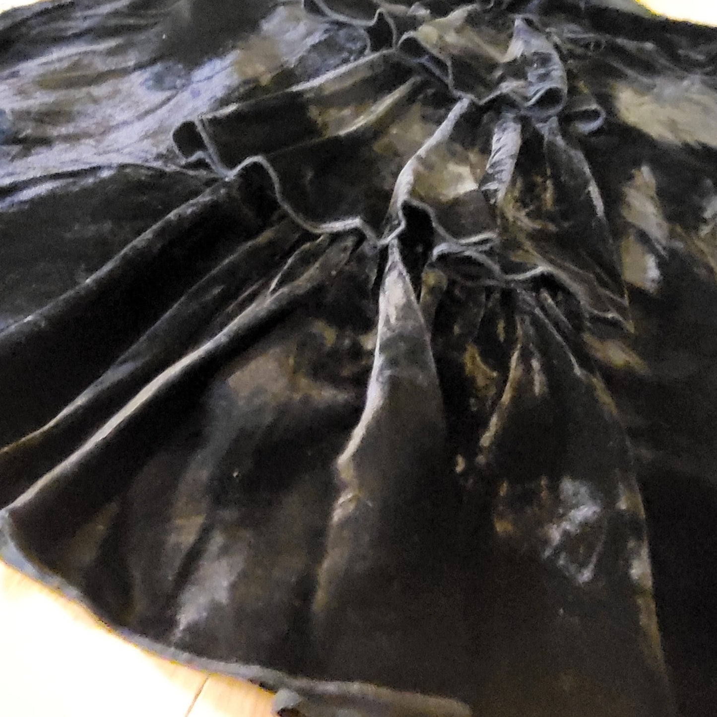 INC International Concepts Rayon Black Velvet Ruffle Racerback Mini Dress 10