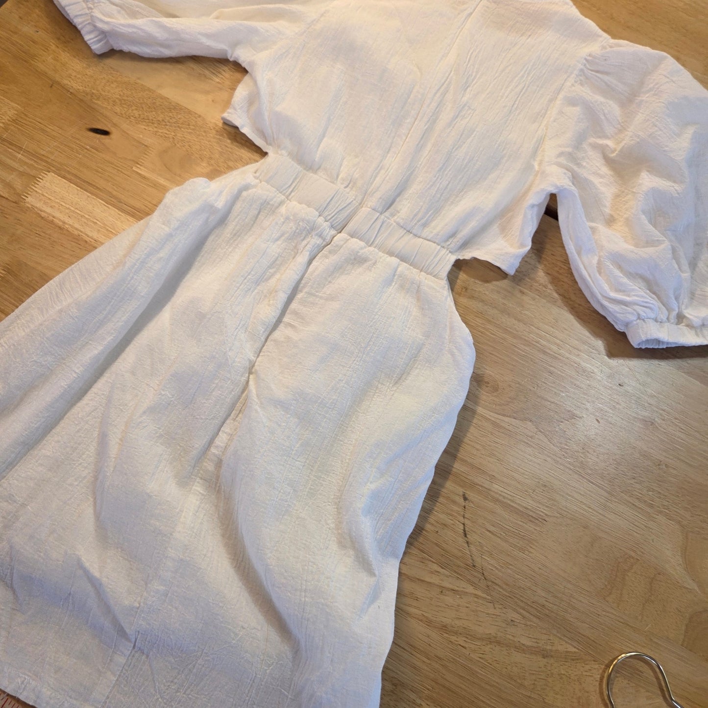 HFYVE Jersey knit cut outside elastic mini dress white cotton size medium