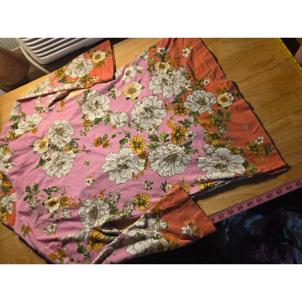 Isaac Mizrahi Jersey knit floral robe cotton XS