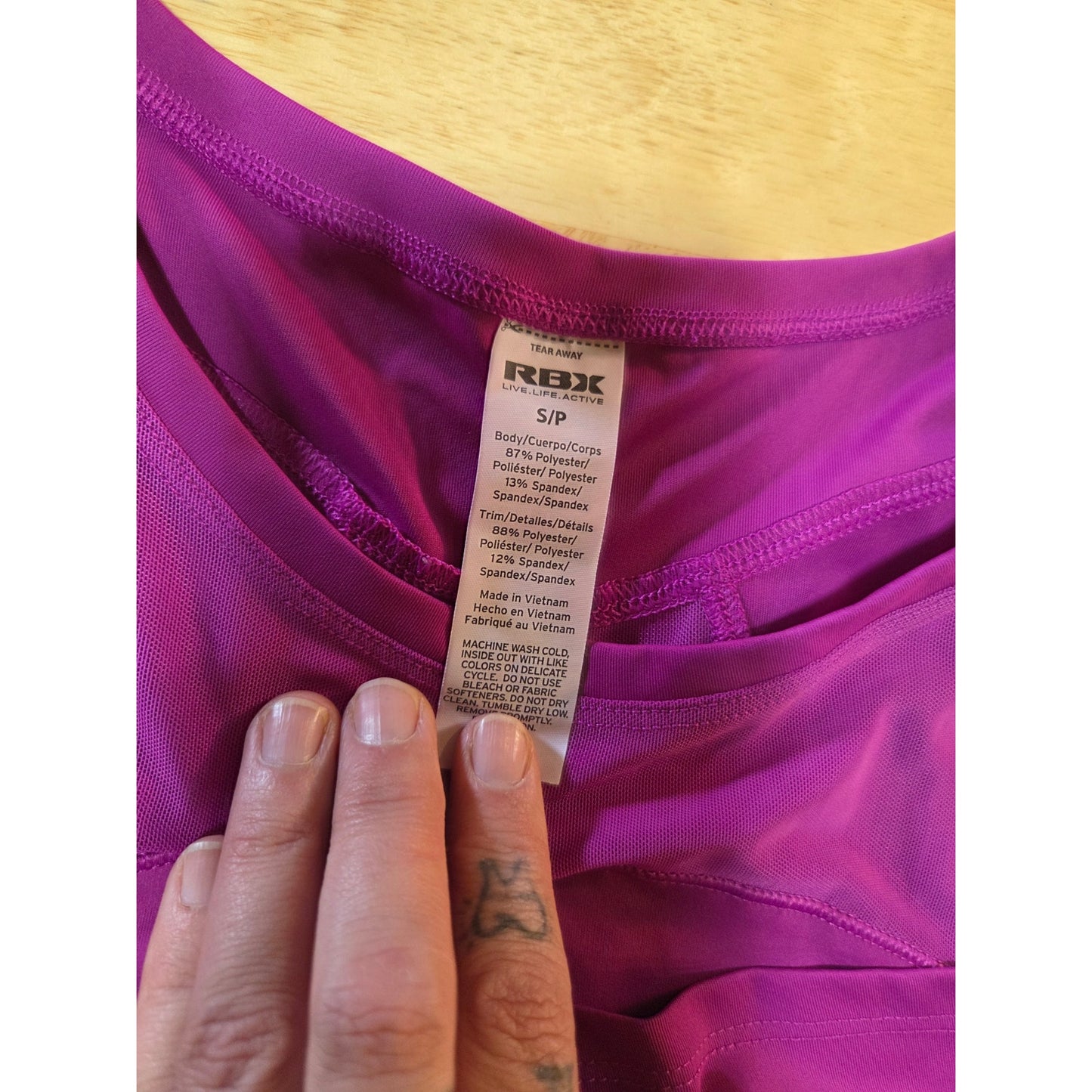 RBX fuchsia pink athletic wear tank top racer back mesh panels small