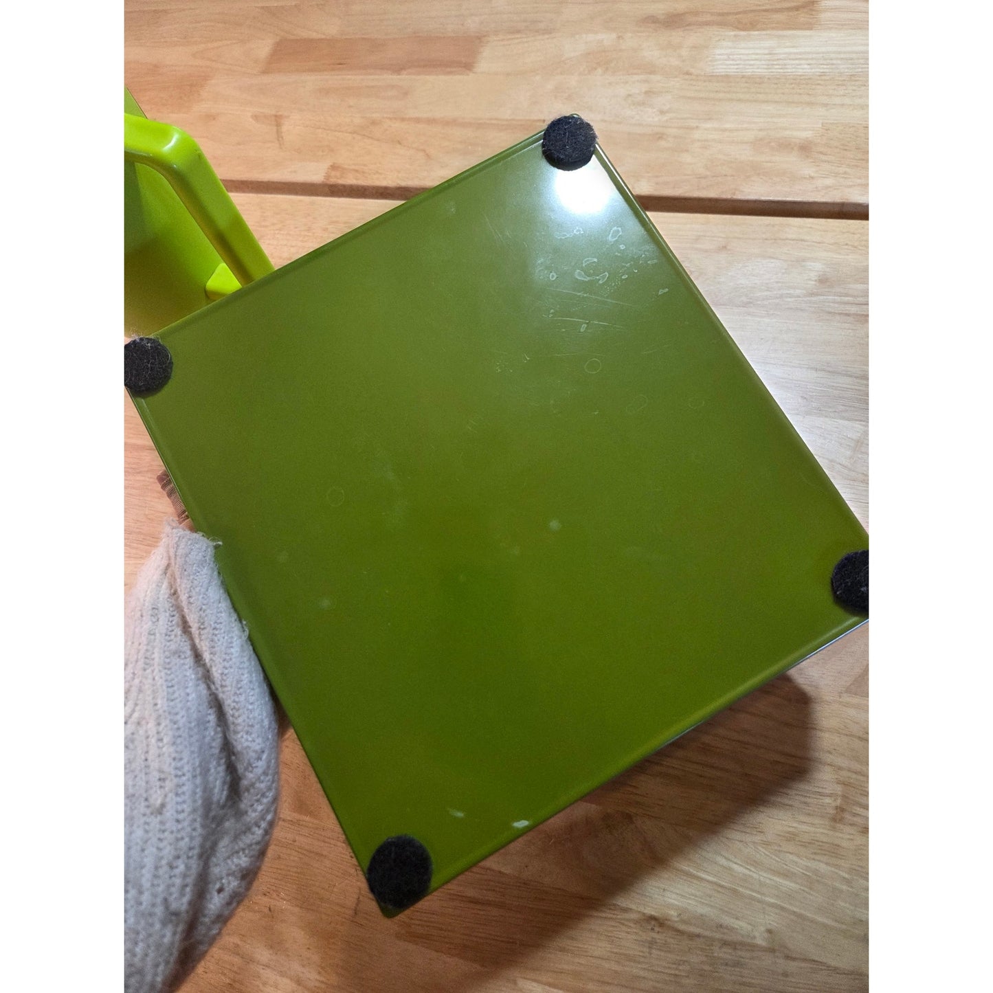 Vintage Serving Trey Set Maybe Bakelite Orange Green Square Nesting 11"