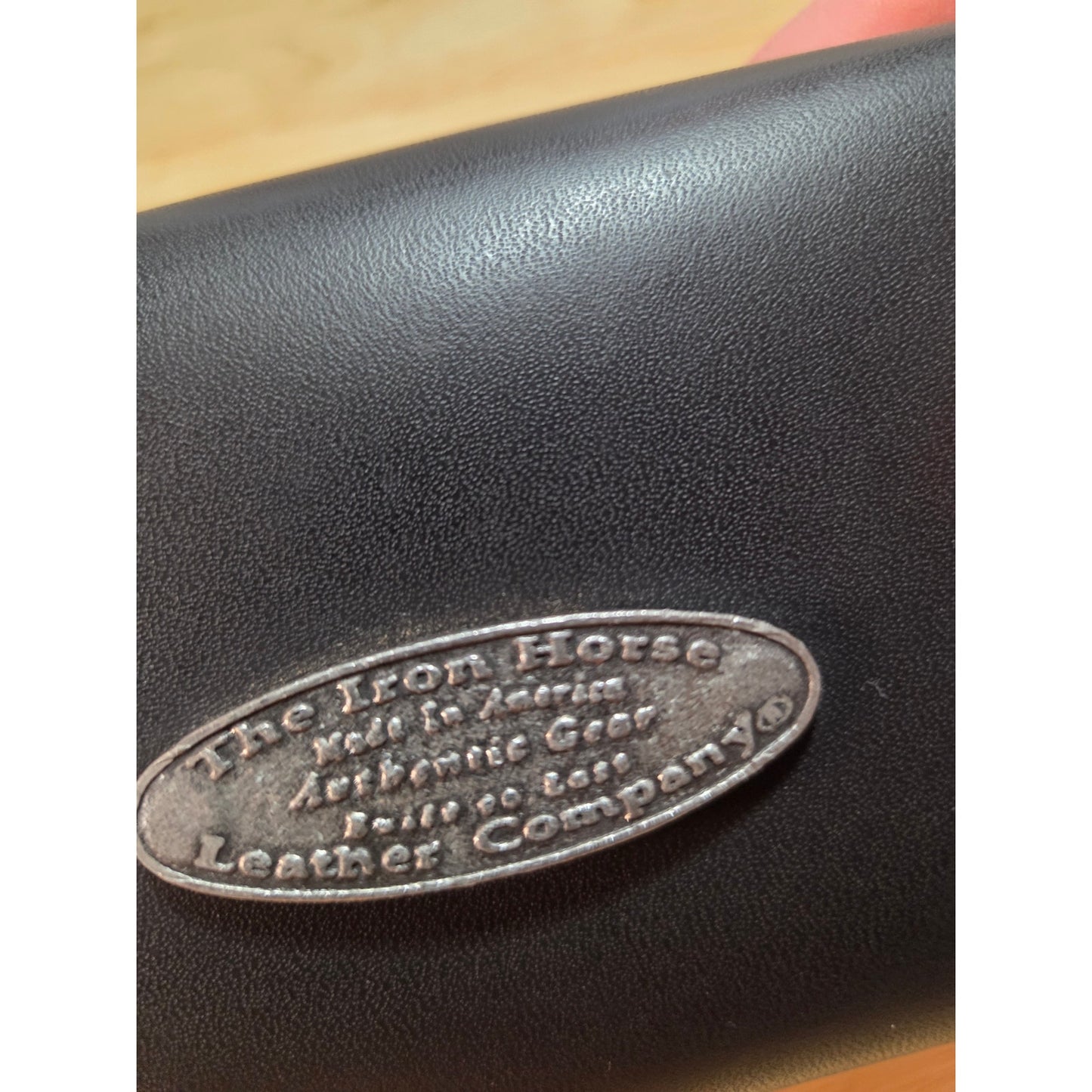 The Iron Horse leather company made in America motorcycle bag black leather
