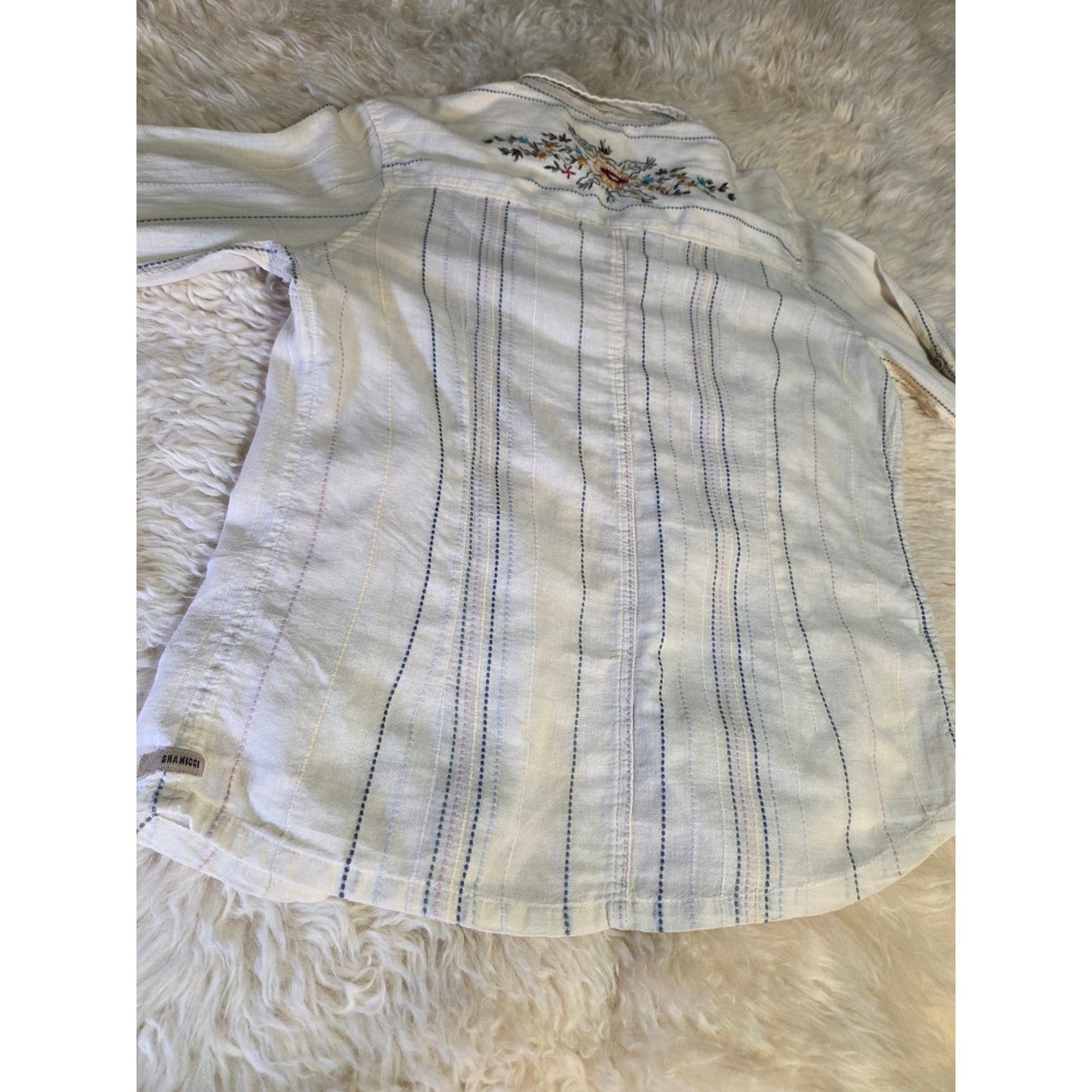 Gramicci Collared Button Down Pearl Snap Embroidered Western Shirt XS