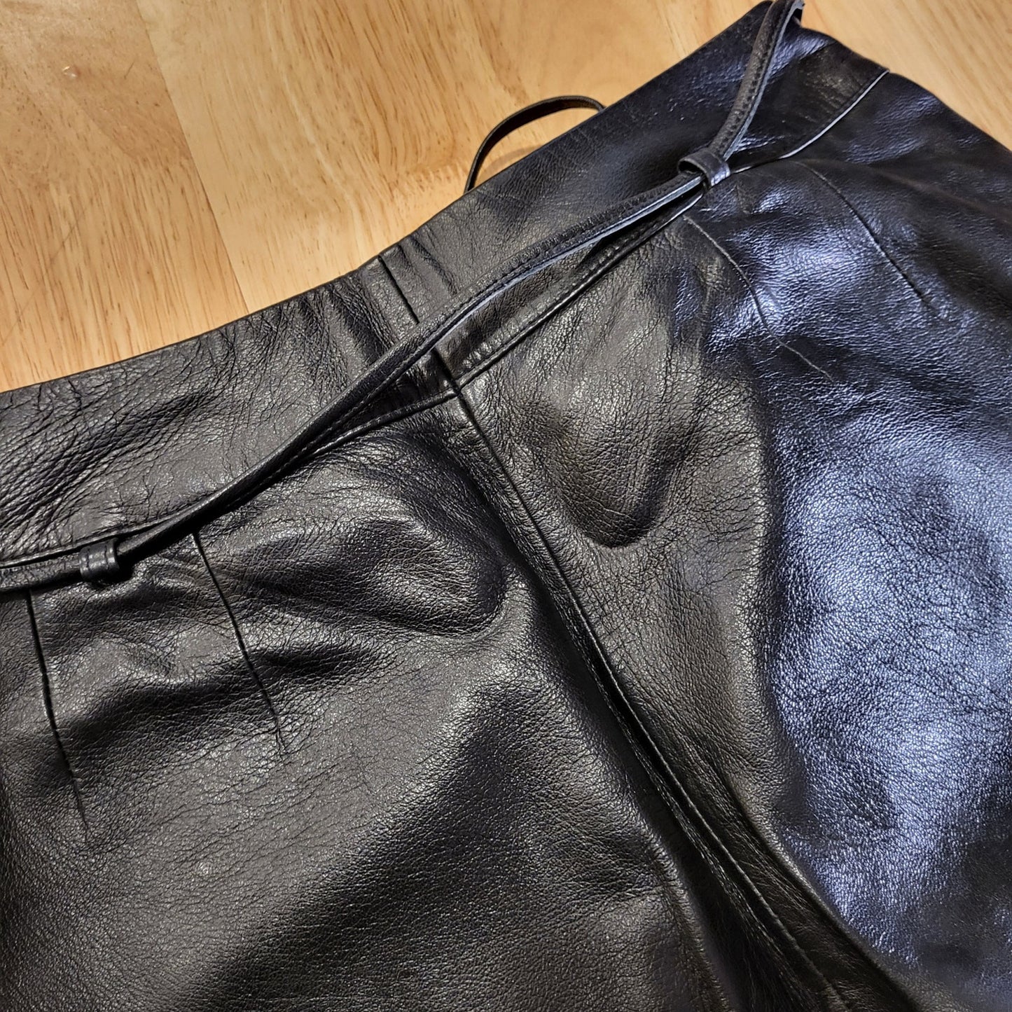 Willi Smith Collection Lamb Skin Leather Pants Lined Straight Leg 30" Inseam
