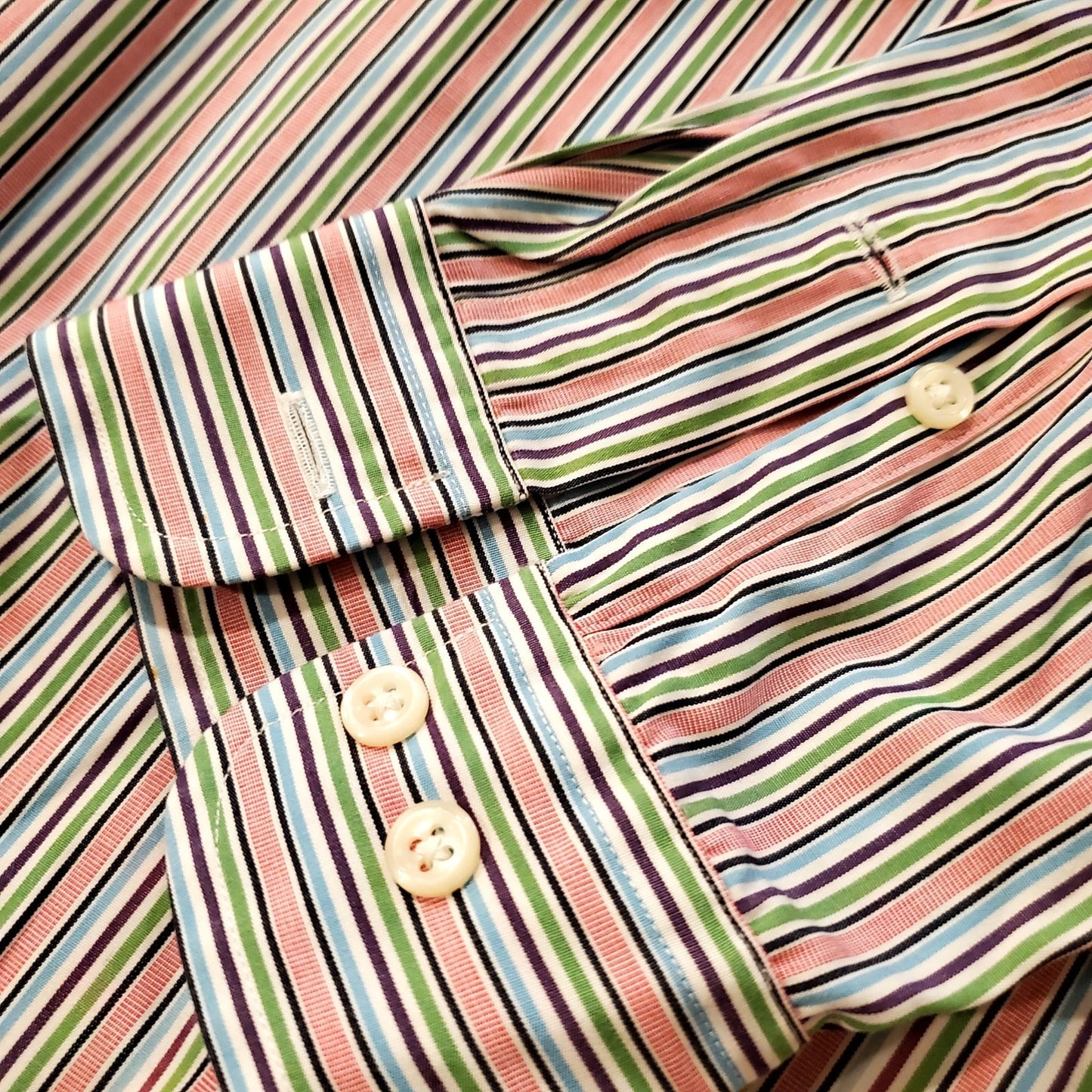 Ralph Lauren Pastel Colorful Striped Classic Fit Men's Button Down 32/33 Collard