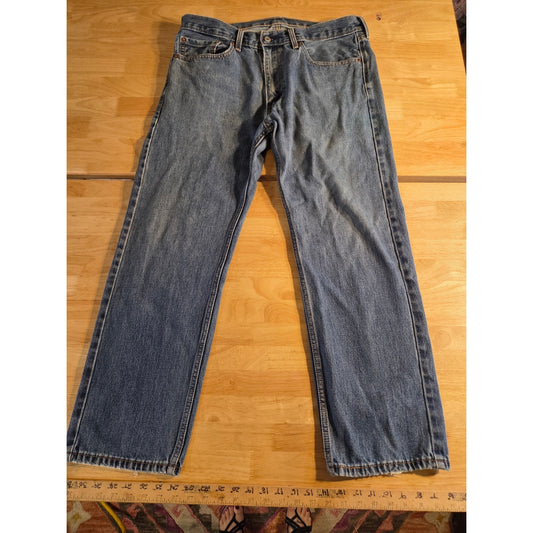 Levi's 505 36 x 29 Medium Wash Denim Classic Jeans