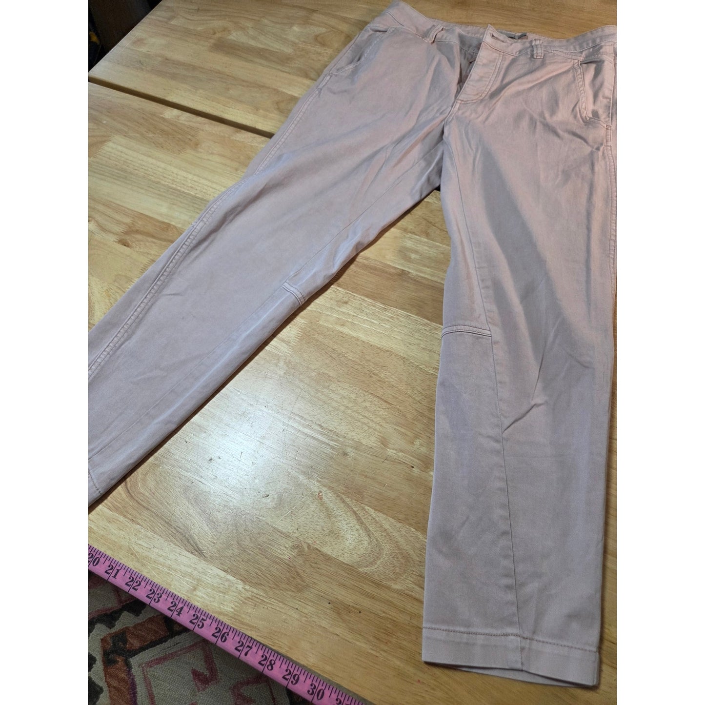 Prana size 8 blush pink nude cropped high water Pedal Pusher pants pockets sz 8