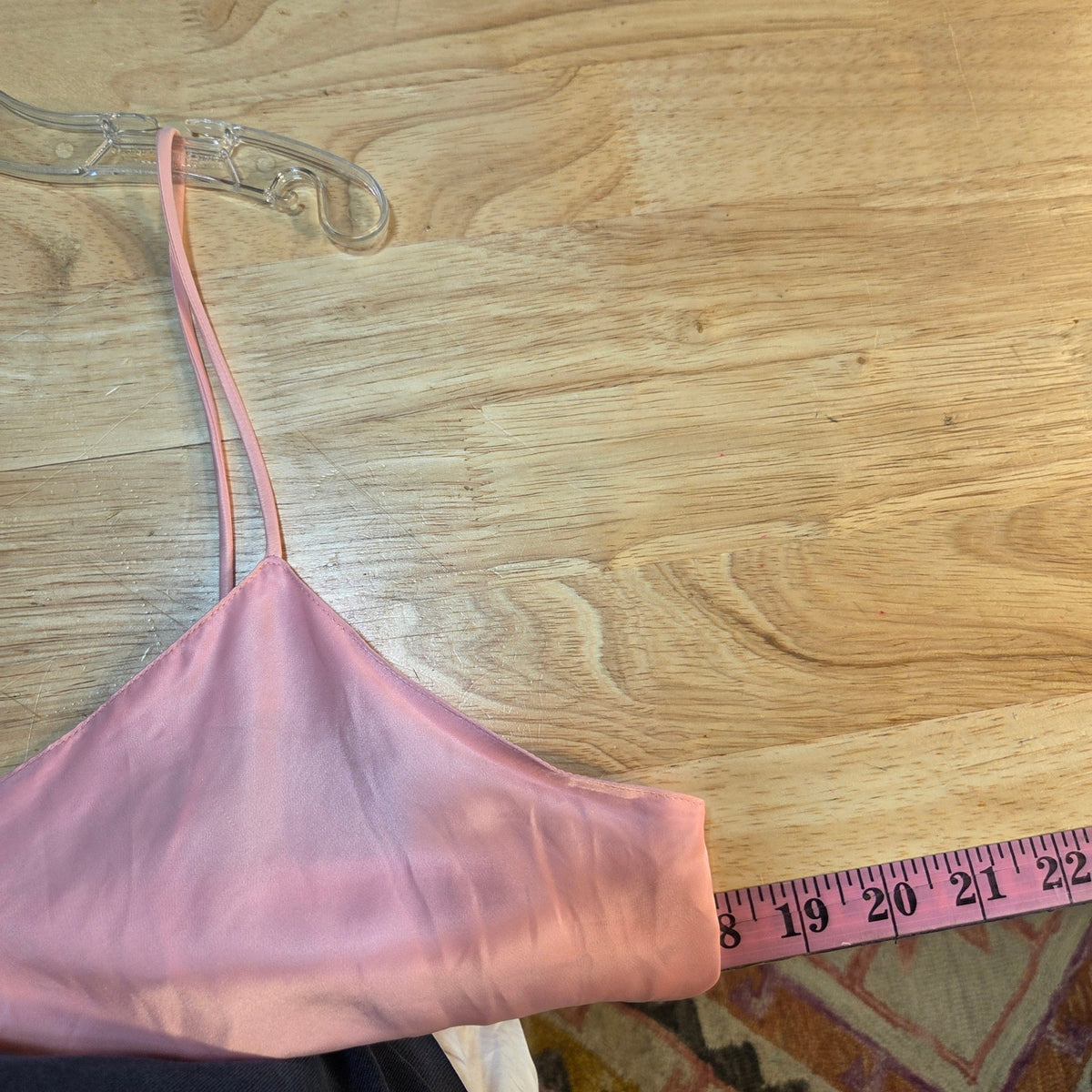 Repose vintage pink Satin nightgown spaghetti strap Pearl button detail large