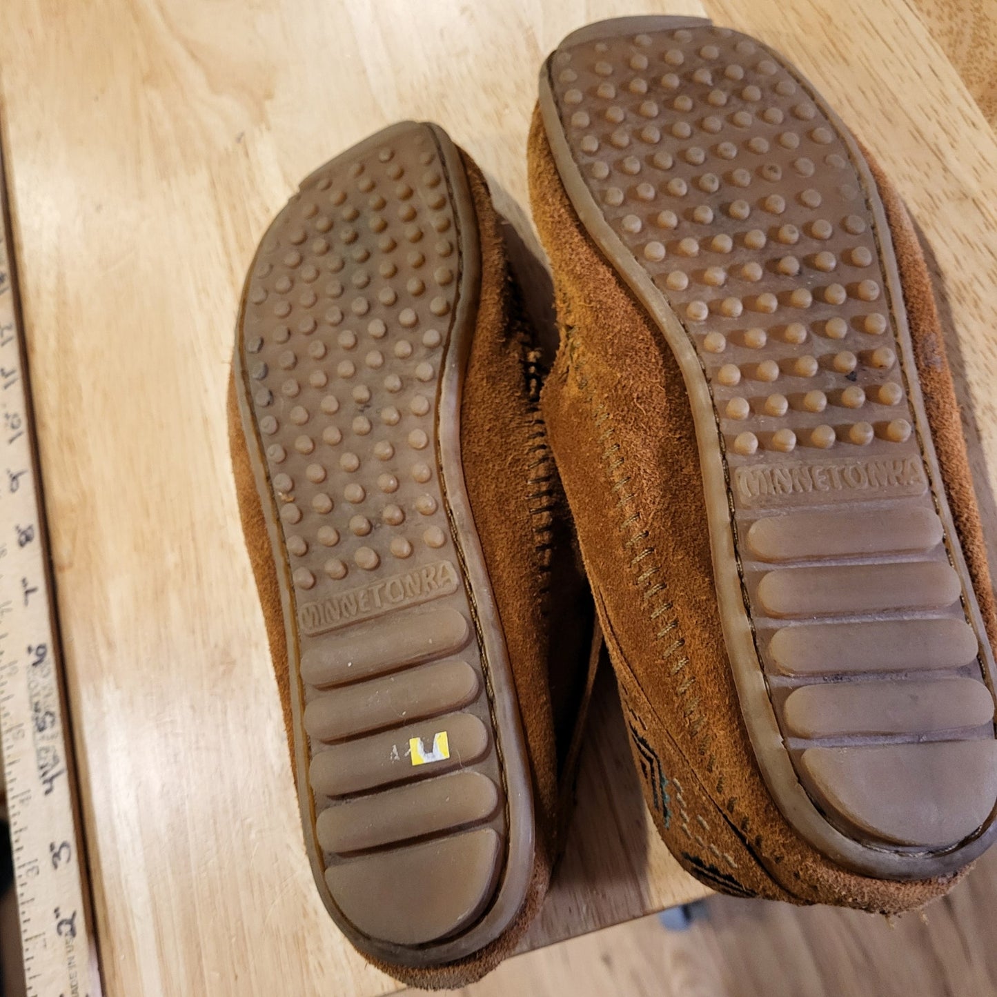 Minnetonka Brown Suede Leather Ankle Moccasins Size 11