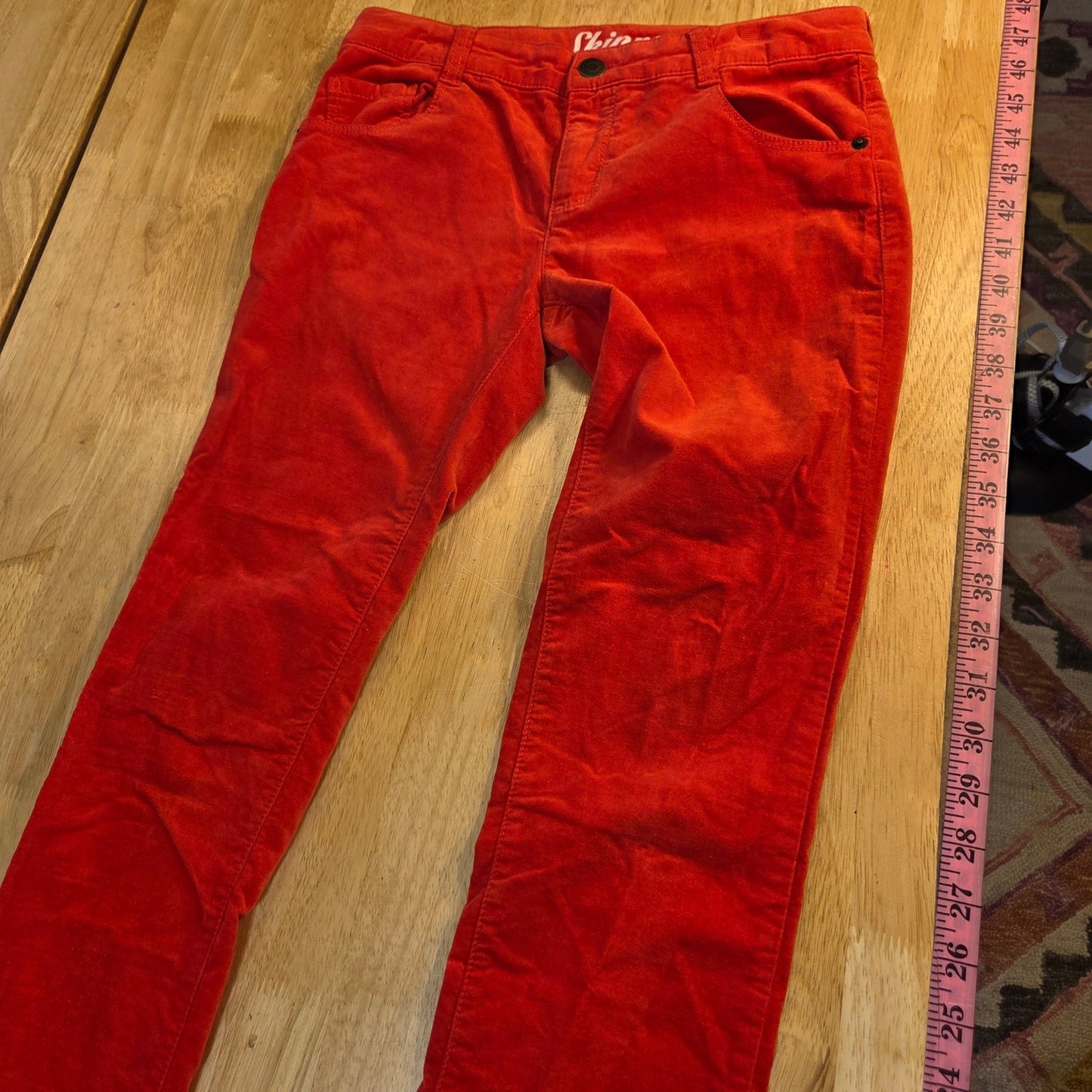 Crazy 8 Skinny red jeans size 12 kids velvet