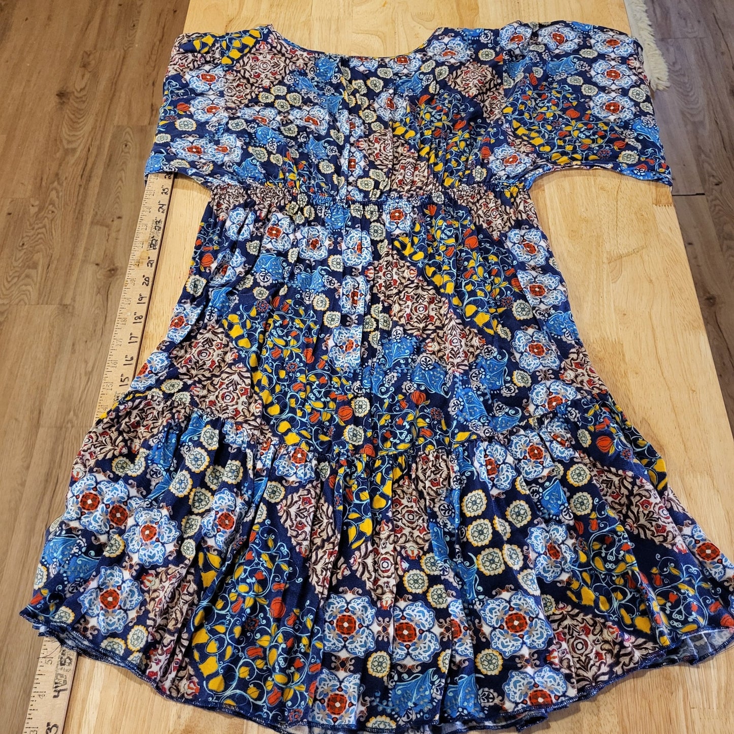 Live and Let Live Bohemian Dress Fringe Sleeve Size Small