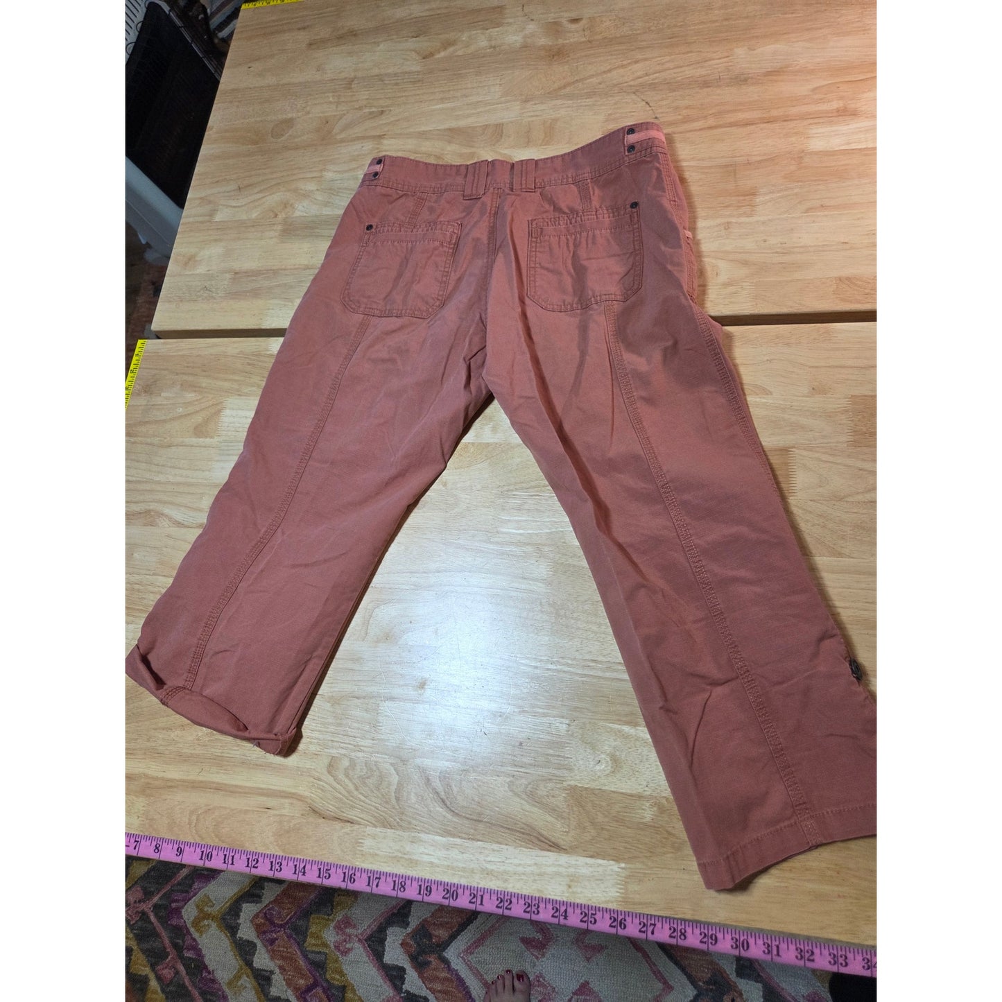 Eddie Bauer women's size 8 Pedal Pusher pants pockets cotton drawstring