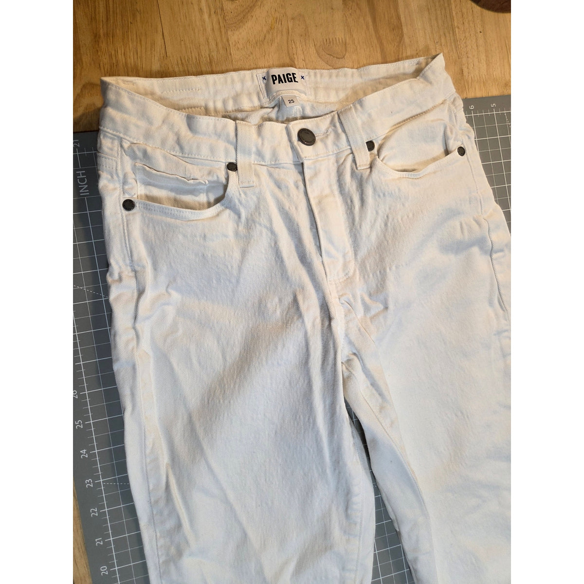 Paige white denim skinny jeans size 24