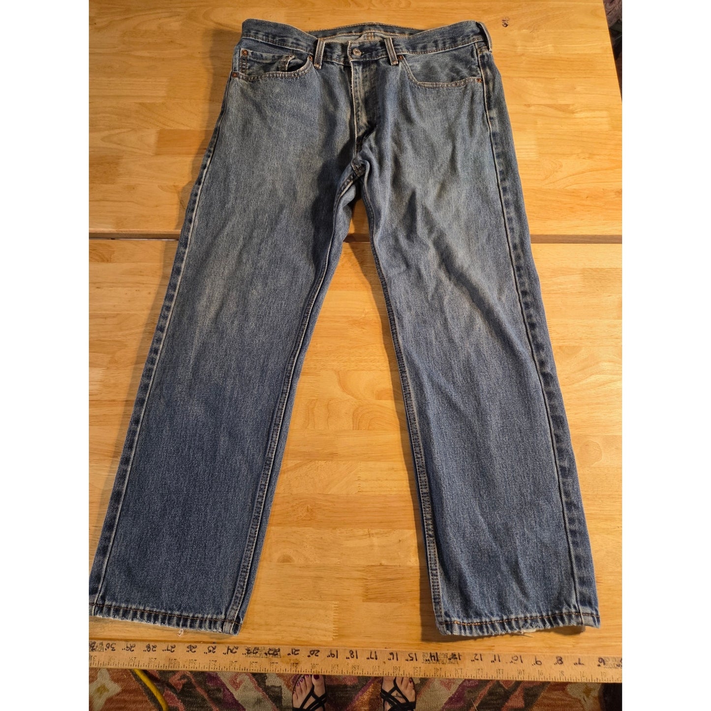 Levi's 505 Medium Wash 36x28 Lots of Life Left Denim Jeans