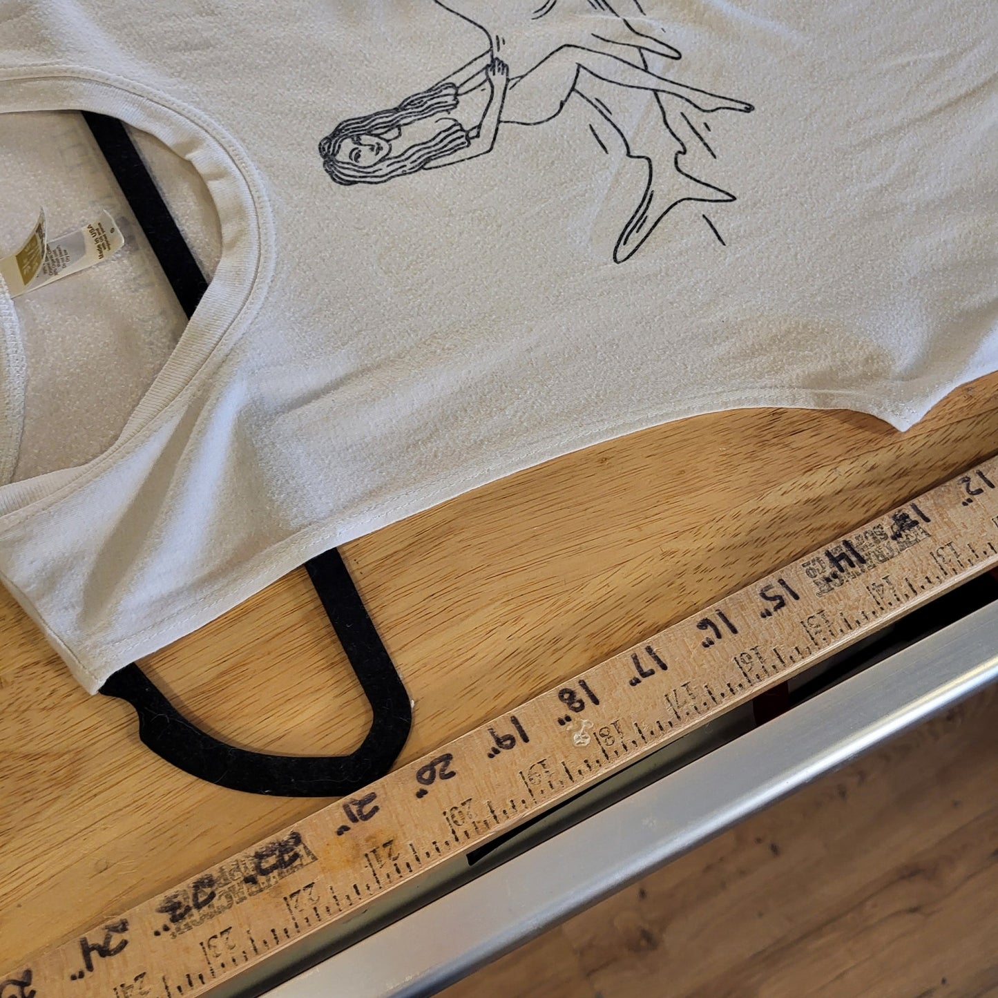 "I Will Never Be A Well Behaved Woman" Girl Riding Shark Muscle T Small