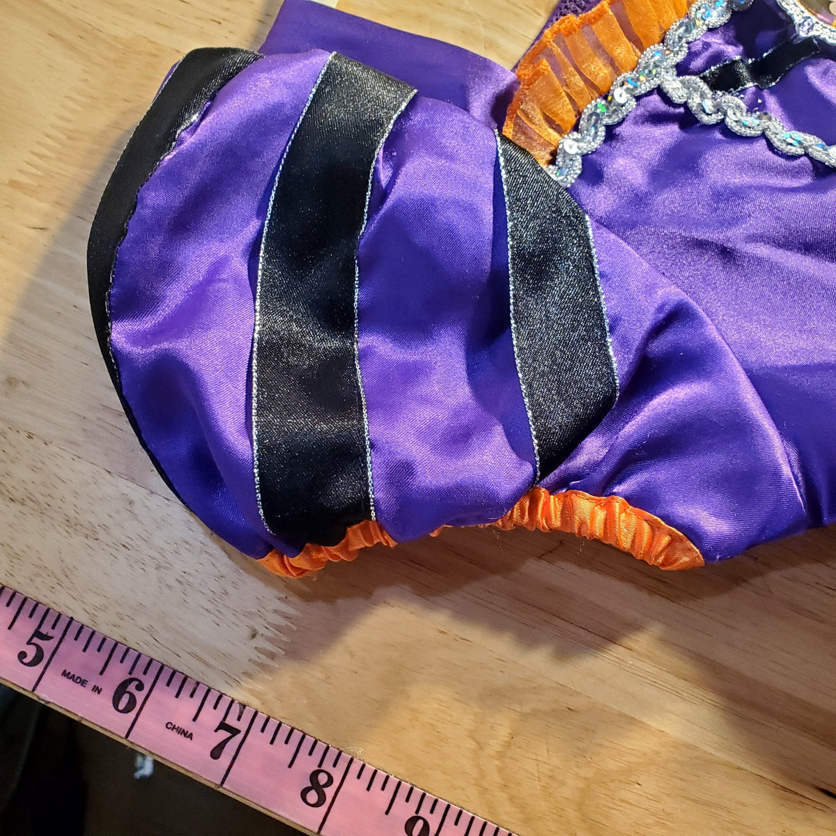 Disney Store witch Minnie Mouse costume purple orange glitter size 7/8 (no hat)