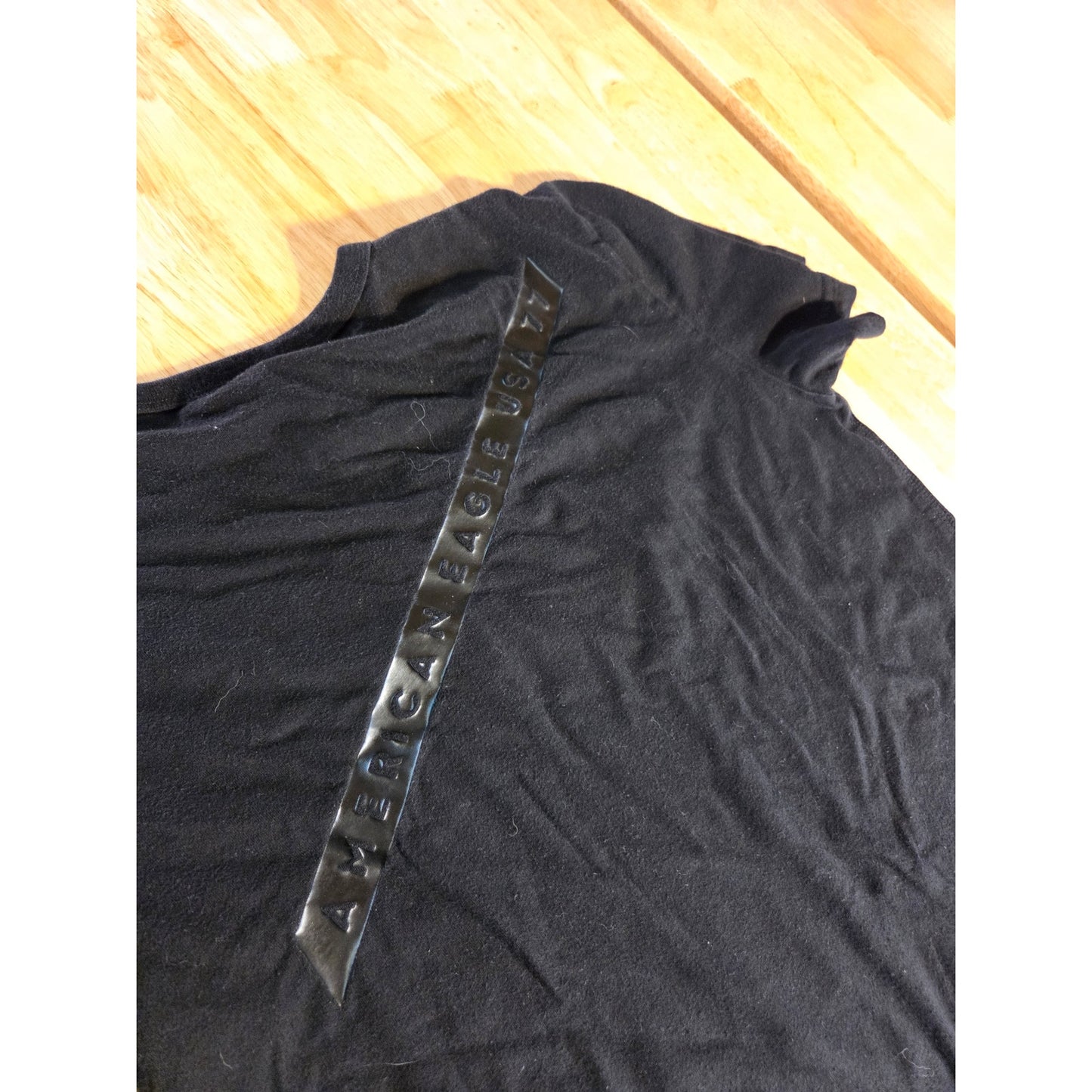 Vintage American Eagle black T-shirt front and back logo black on black small