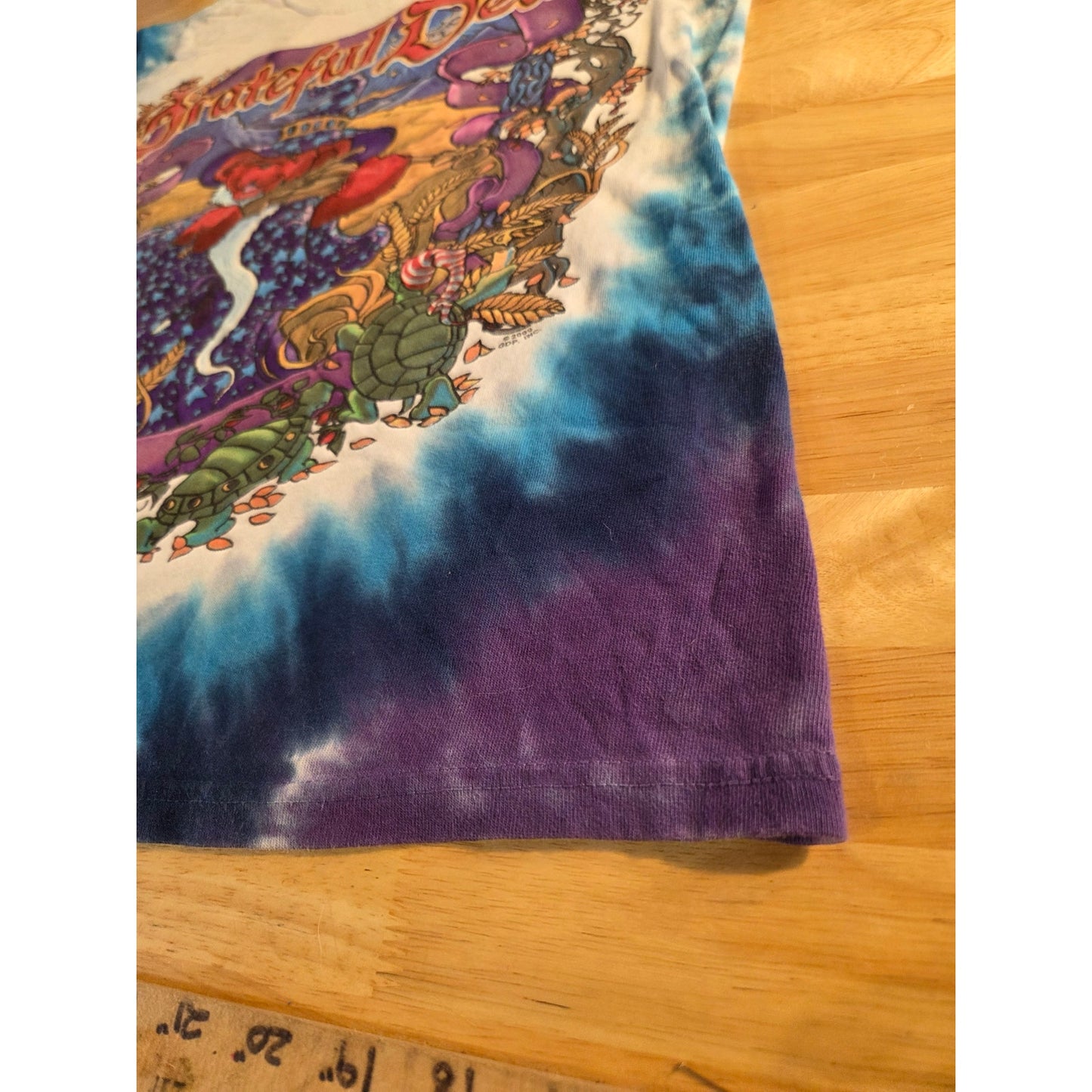 Vintage Liquid Blue Tie Dyed The Grateful Dead Terrapin Moon Sm Purple Blue