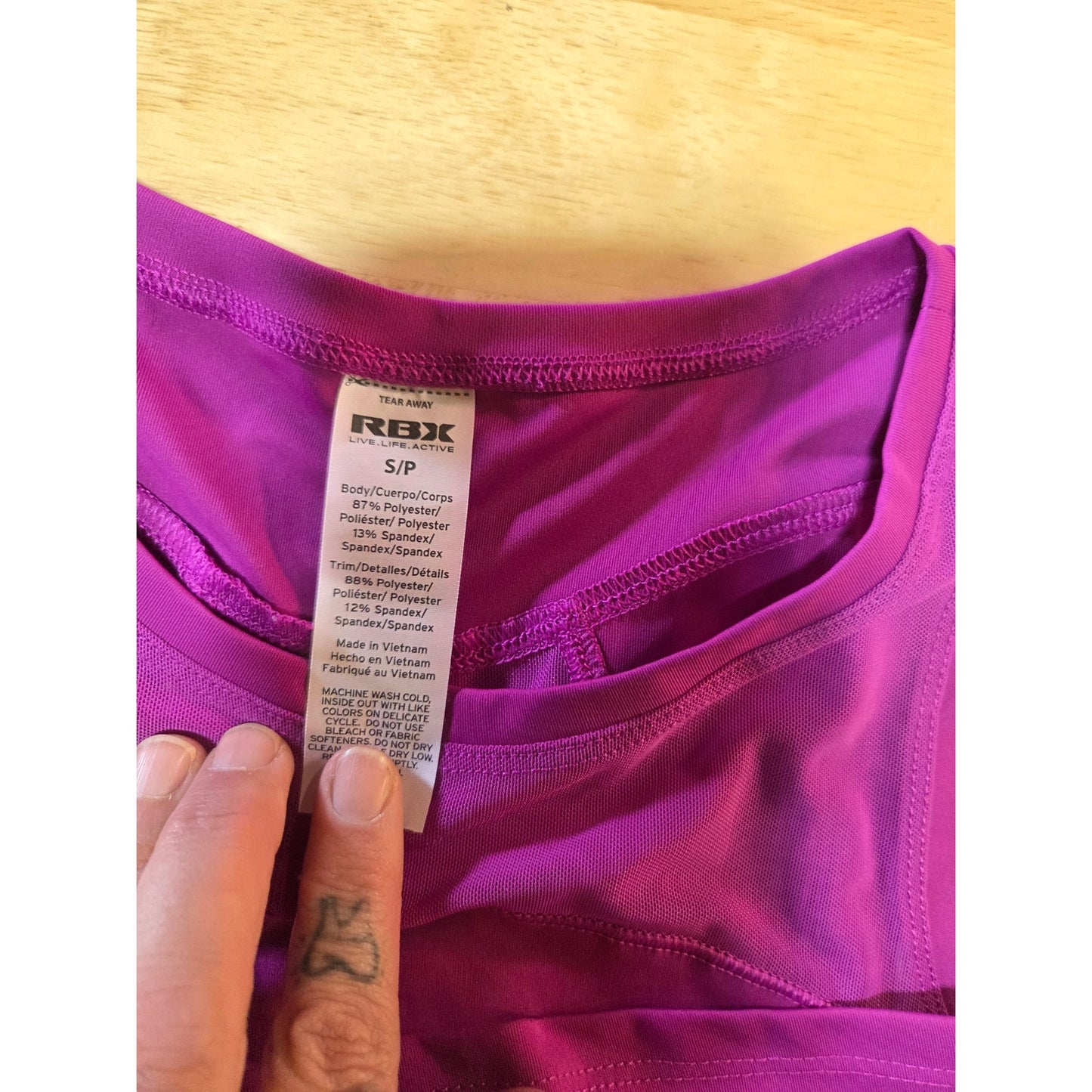 RBX fuchsia pink athletic wear tank top racer back mesh panels small